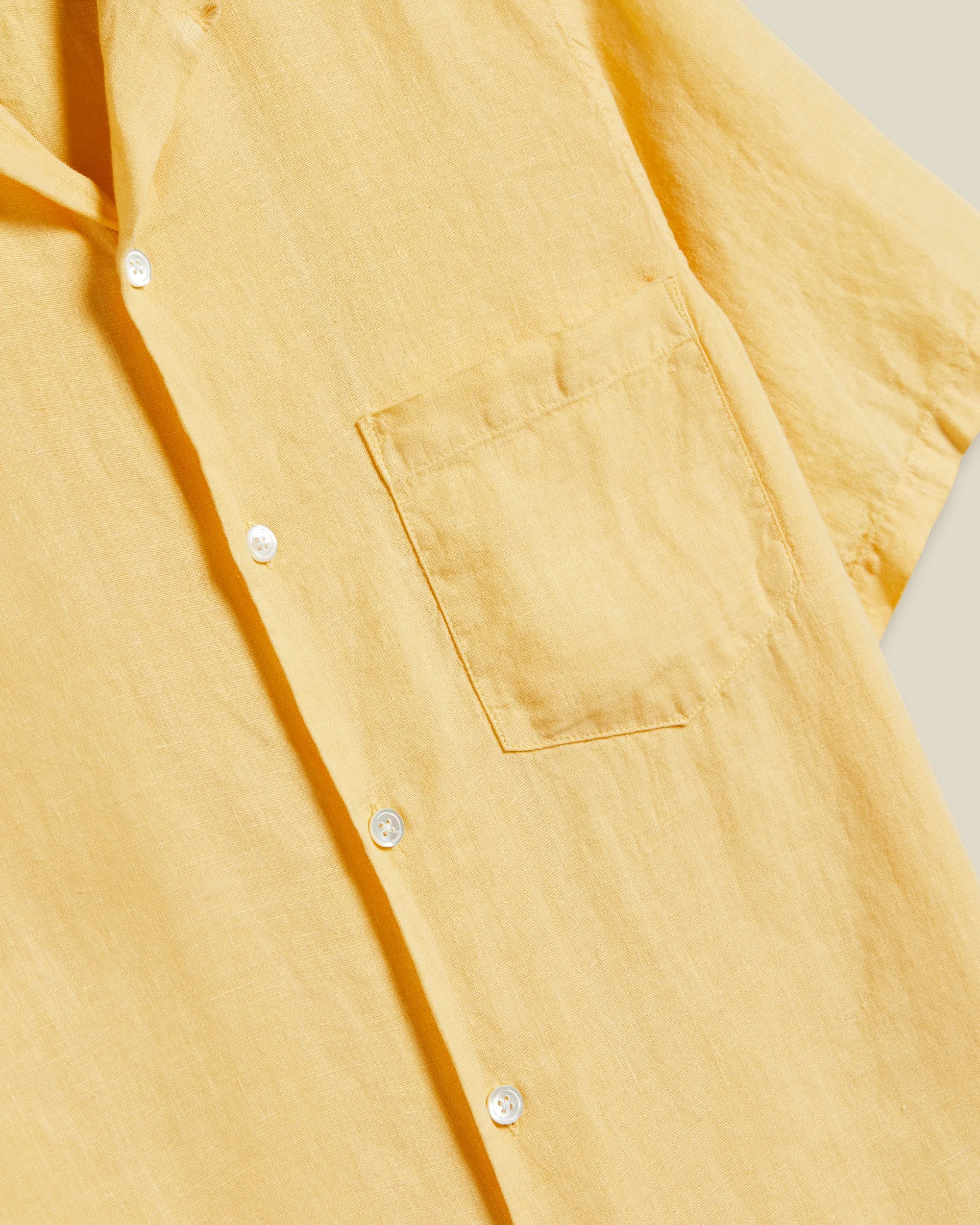 LINEN CAMP COLLAR - YELLOW sold by Portuguese Flannel product image thumbnail 3