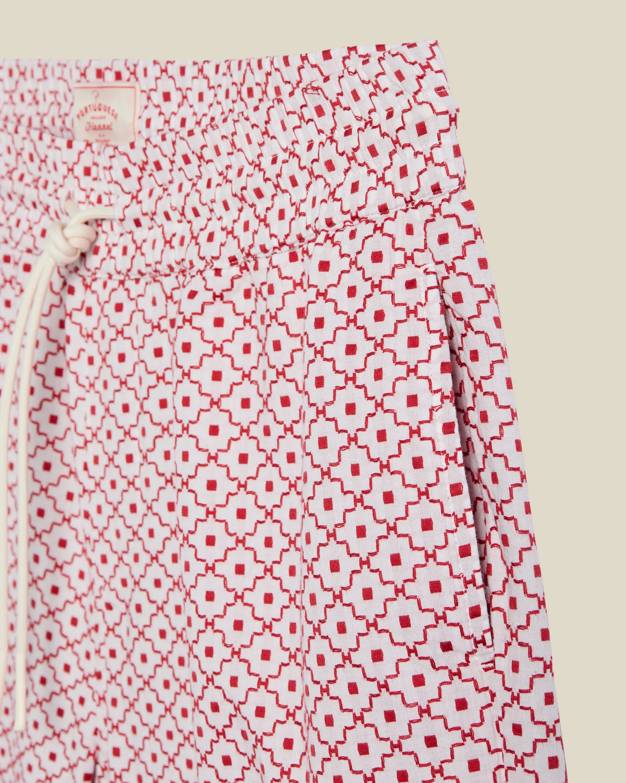 TILE SHORTS - WHITE/RED sold by Portuguese Flannel product image thumbnail 3