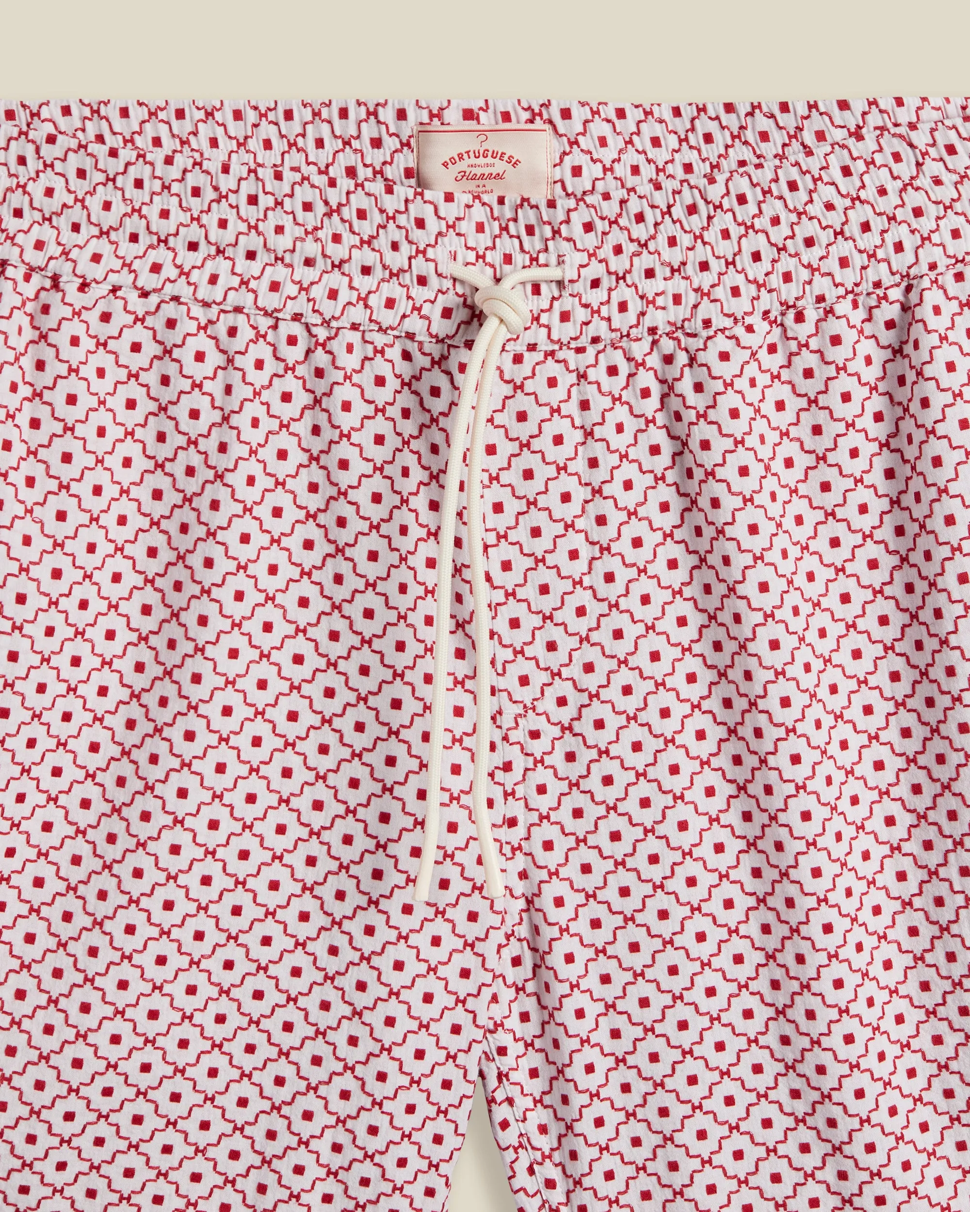 TILE SHORTS - WHITE/RED sold by Portuguese Flannel product image thumbnail 2