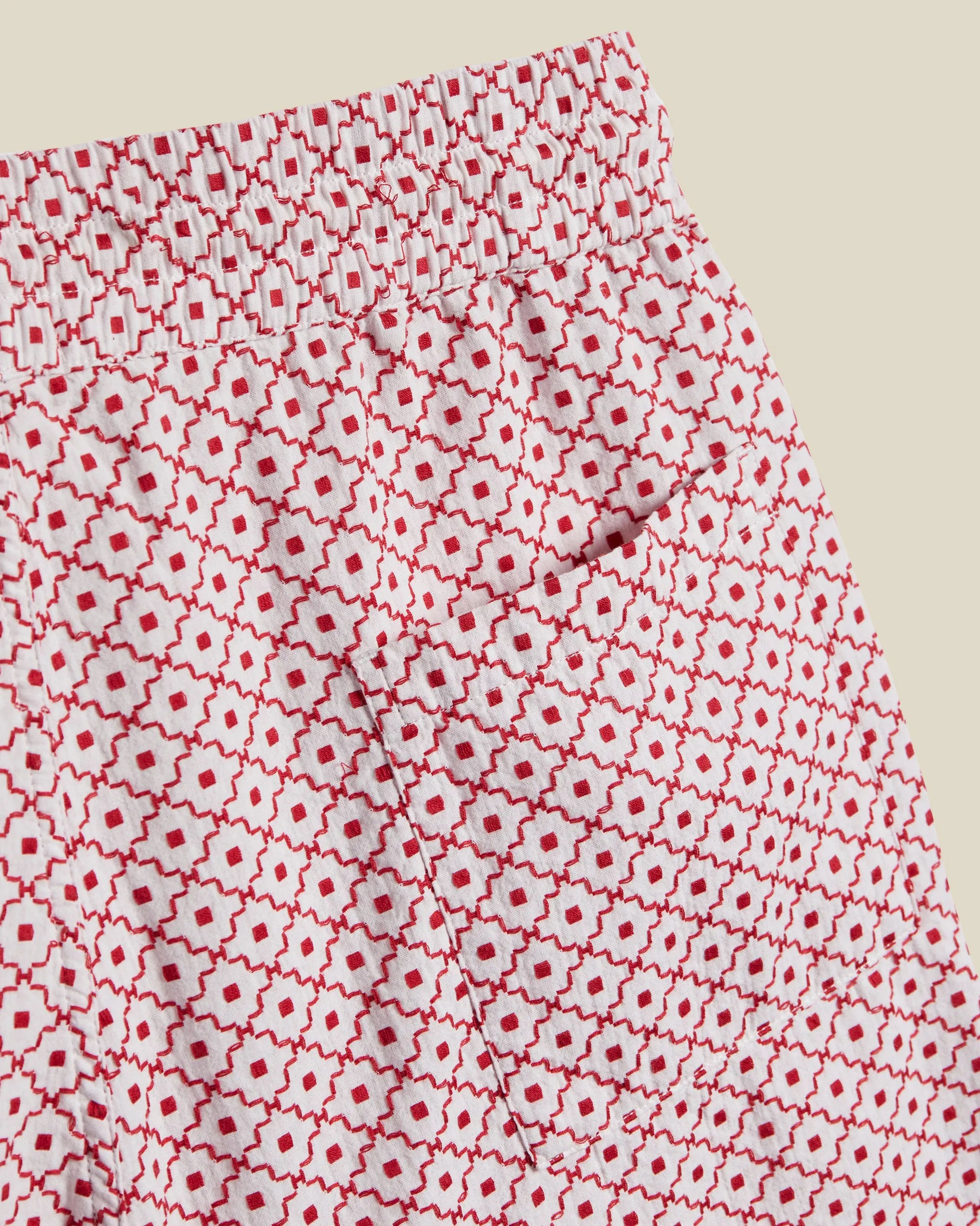 TILE SHORTS - WHITE/RED sold by Portuguese Flannel product image thumbnail 4