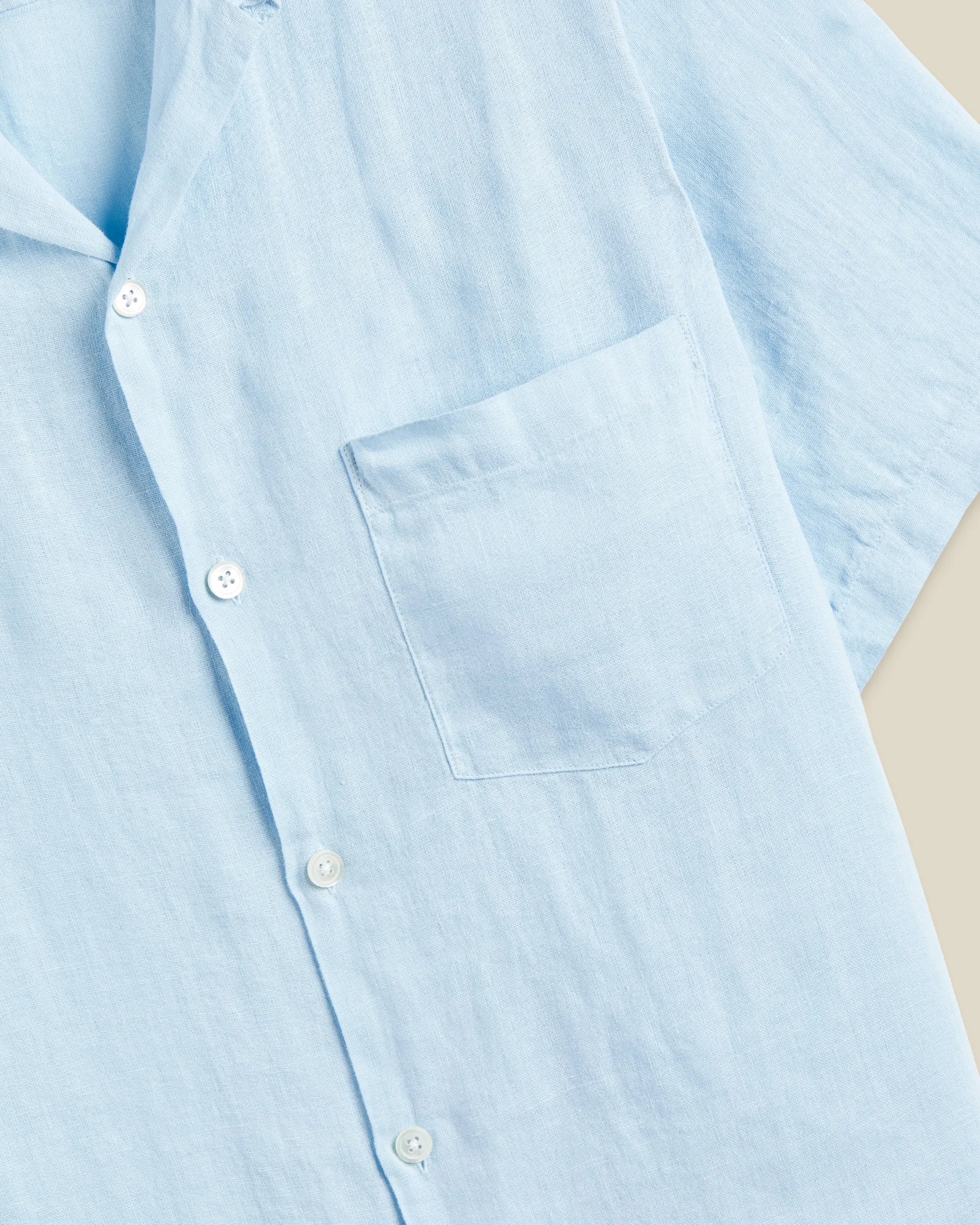 LINEN CAMP COLLAR - SKY sold by Portuguese Flannel product image thumbnail 3