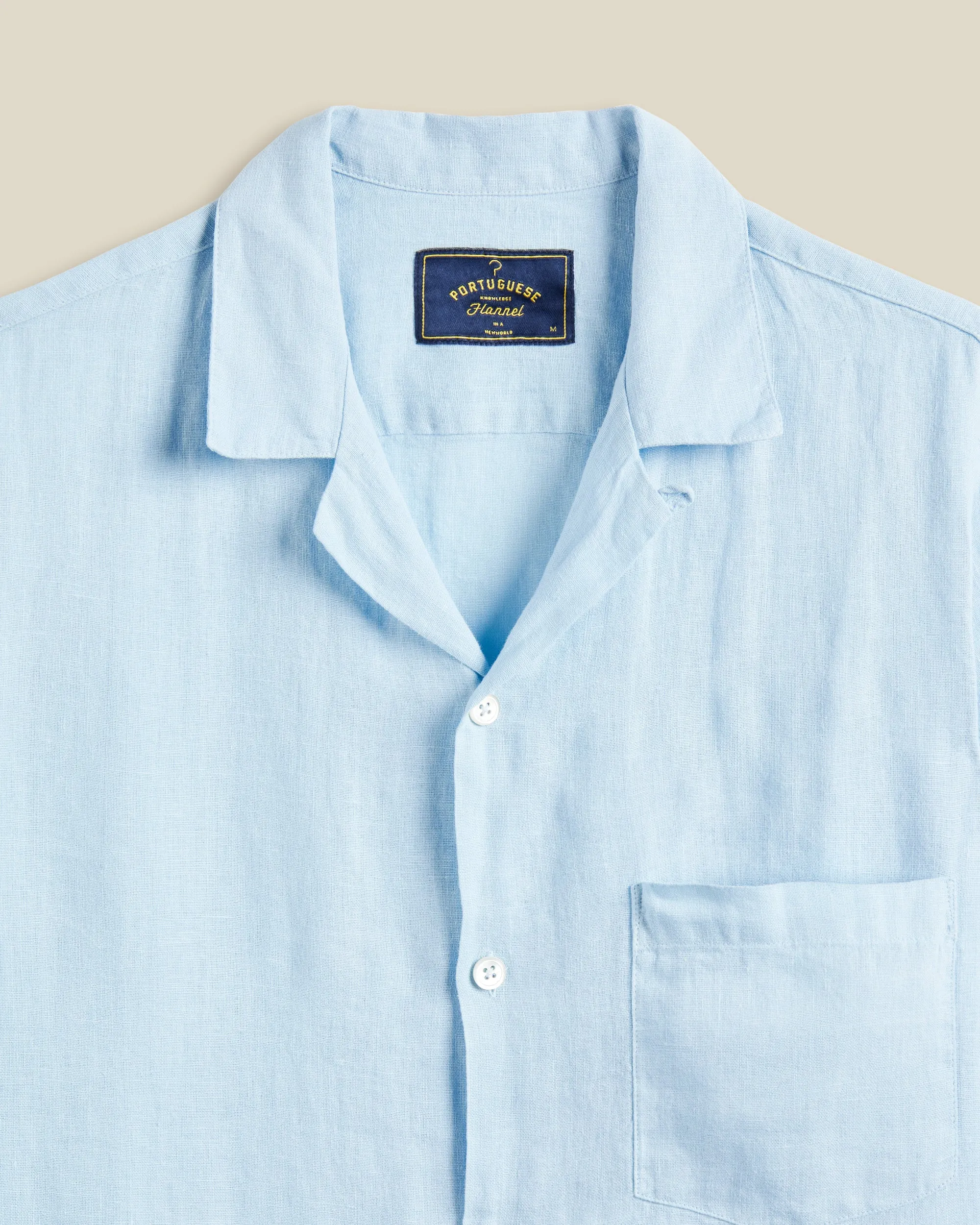 LINEN CAMP COLLAR - SKY sold by Portuguese Flannel product image thumbnail 2