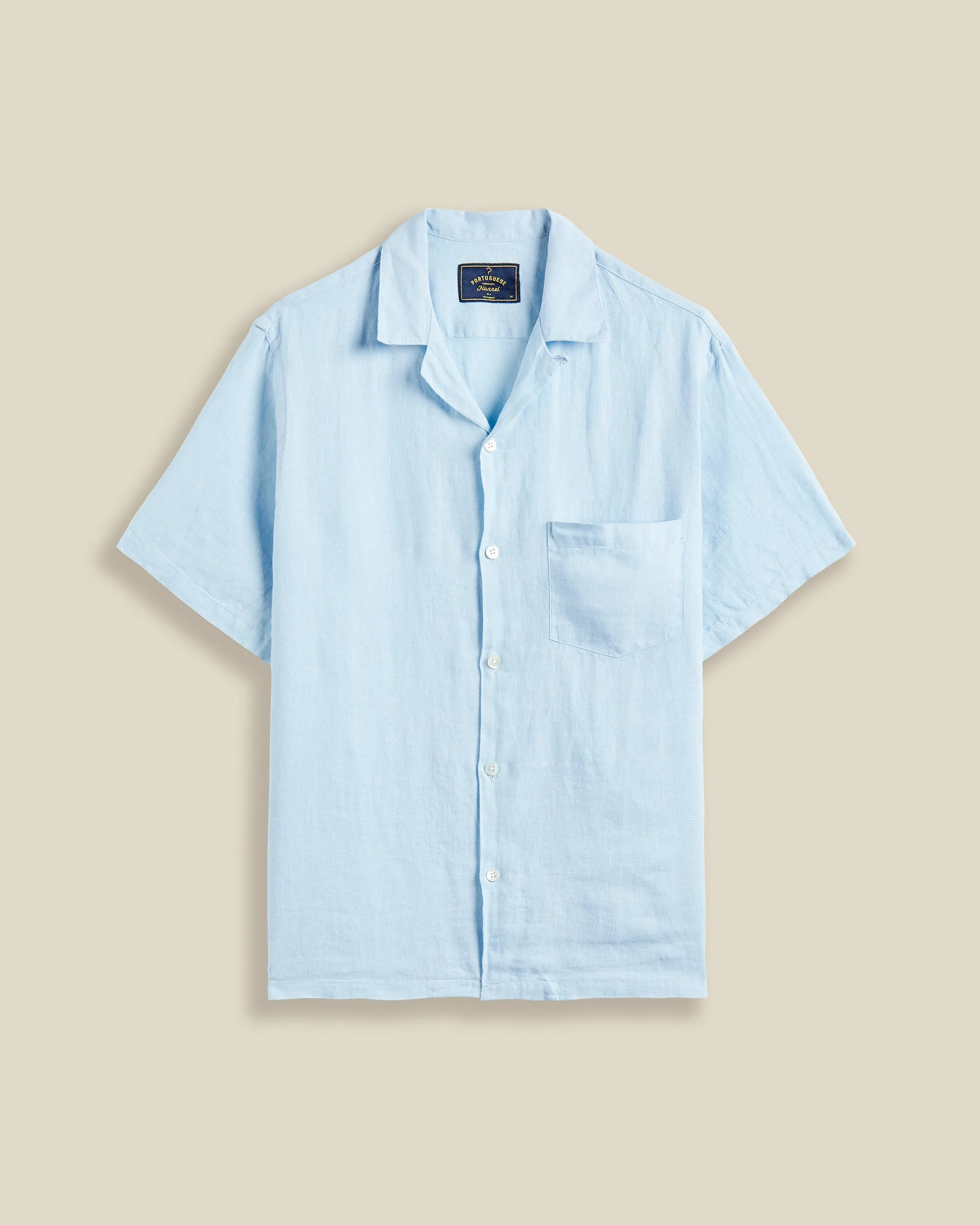 LINEN CAMP COLLAR - SKY sold by Portuguese Flannel