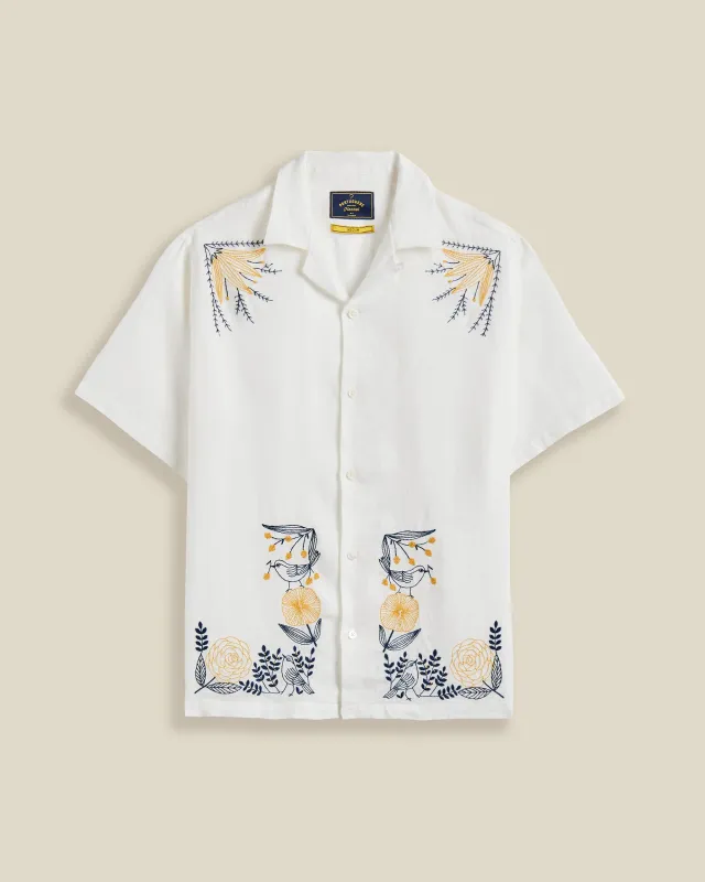 EMBROIDERY BIRD AND FLOWERS sold by Portuguese Flannel