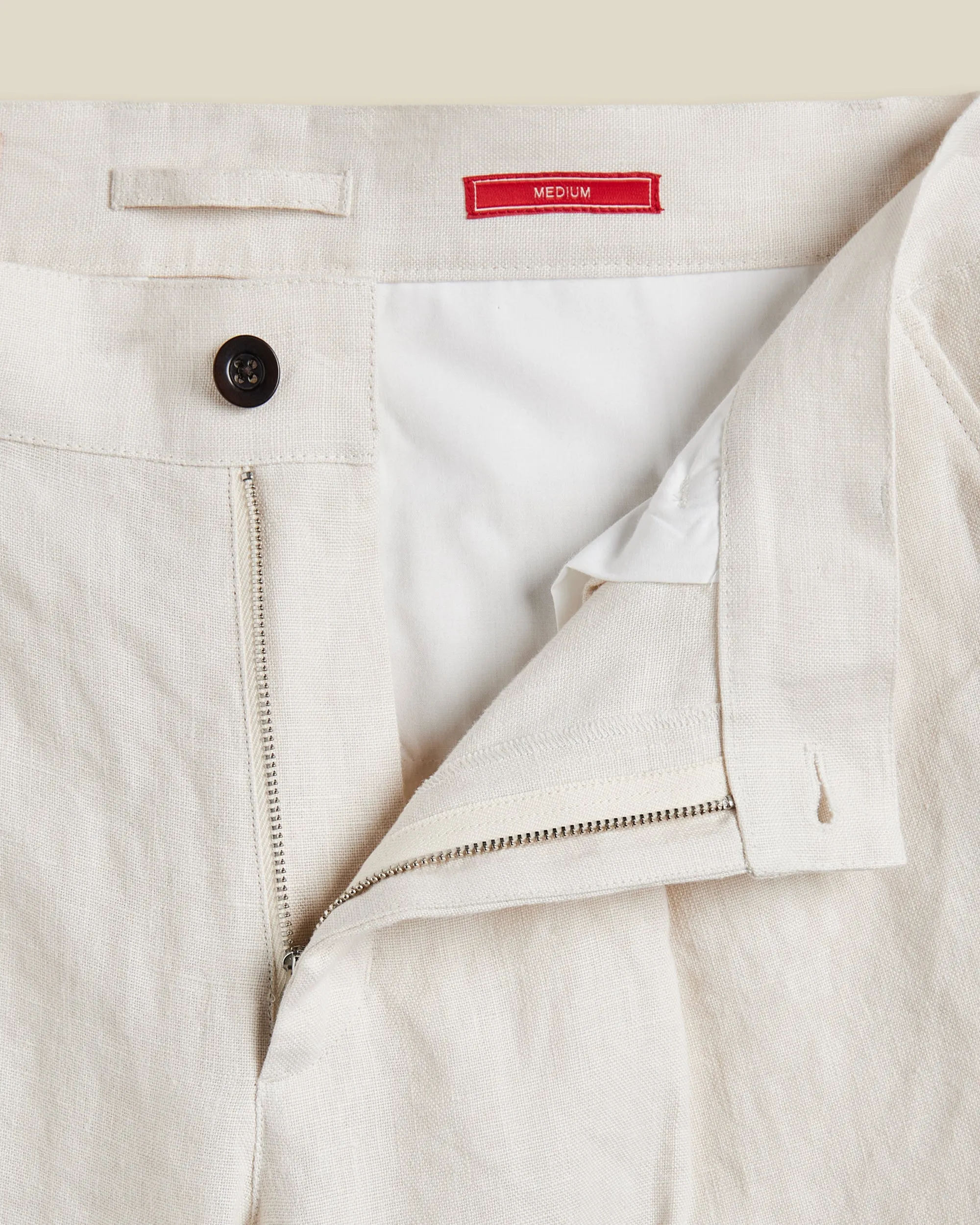 LINEN TROUSERS SINGLE PLEAT - ECRU sold by Portuguese Flannel product image thumbnail 3
