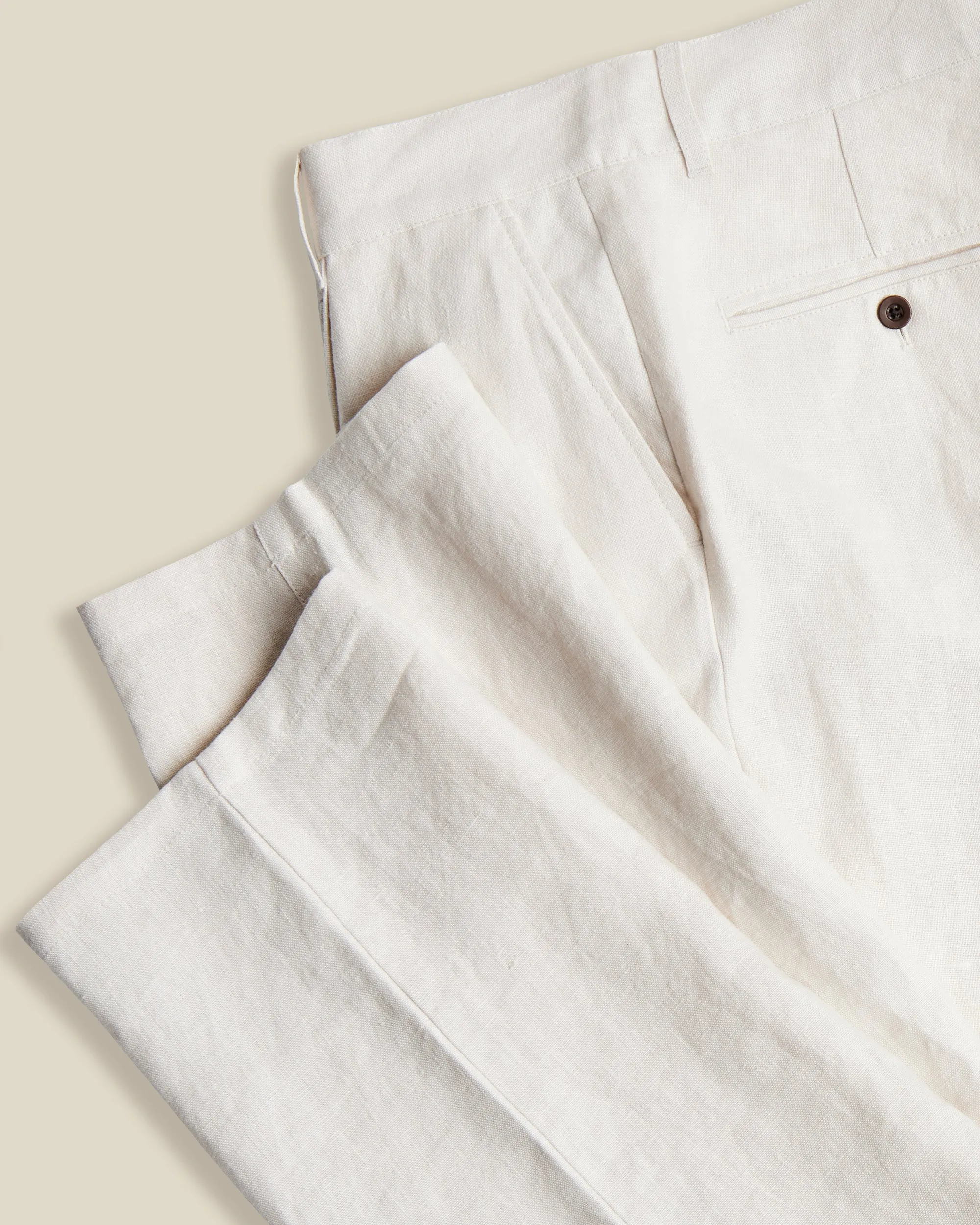 LINEN TROUSERS SINGLE PLEAT - ECRU sold by Portuguese Flannel product image thumbnail 4