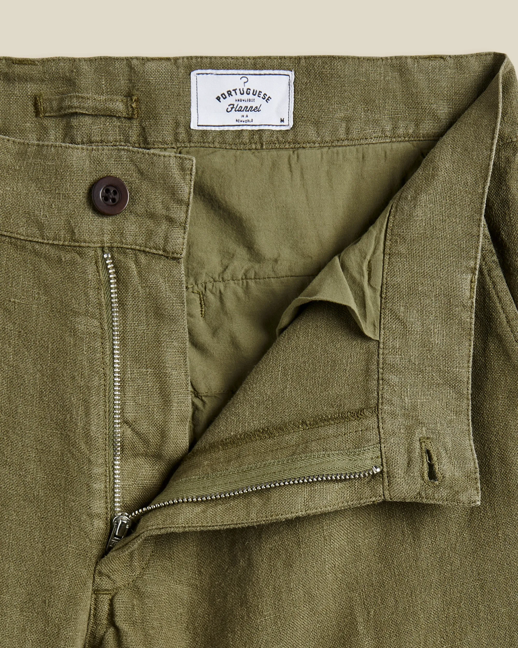LINEN TROUSERS - OLIVE sold by Portuguese Flannel product image thumbnail 3