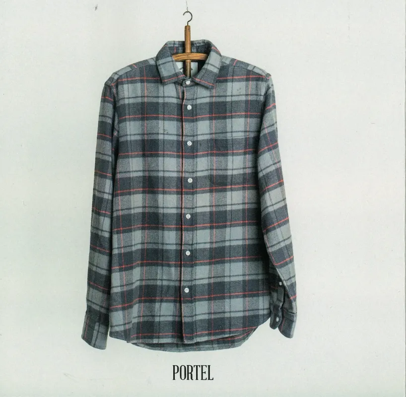 Portel - Two shades of Grey and Soft Red made by Portuguese Flannel