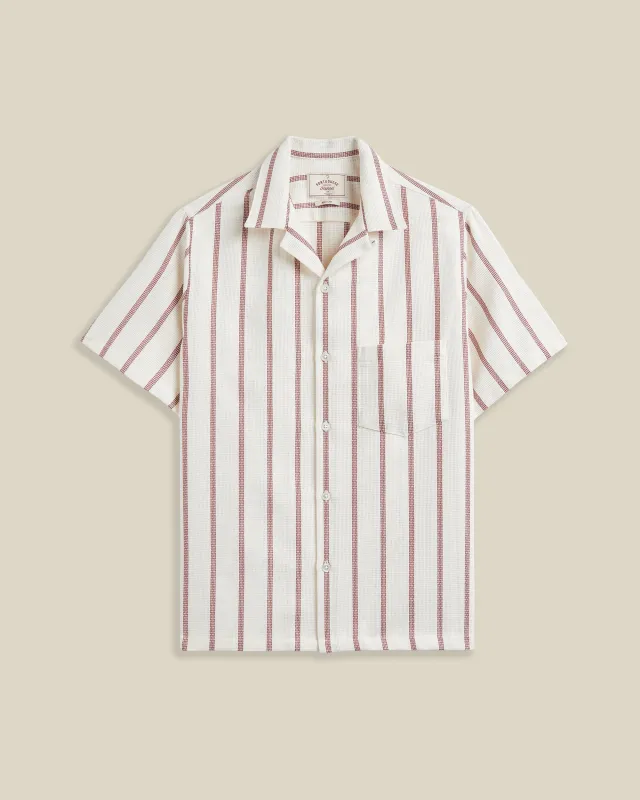 PIQUET STRIPE - BORDEAUX made by Portuguese Flannel