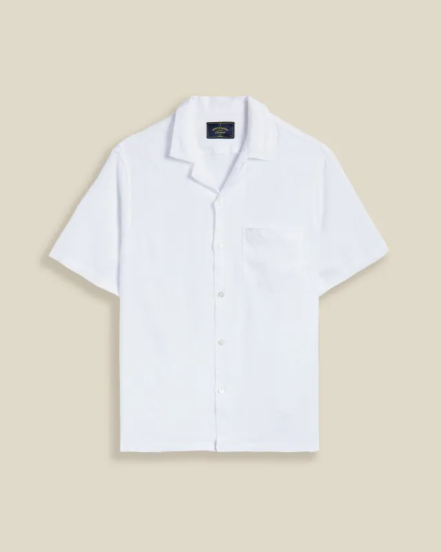 LINEN CAMP COLLAR - WHITE made by Portuguese Flannel