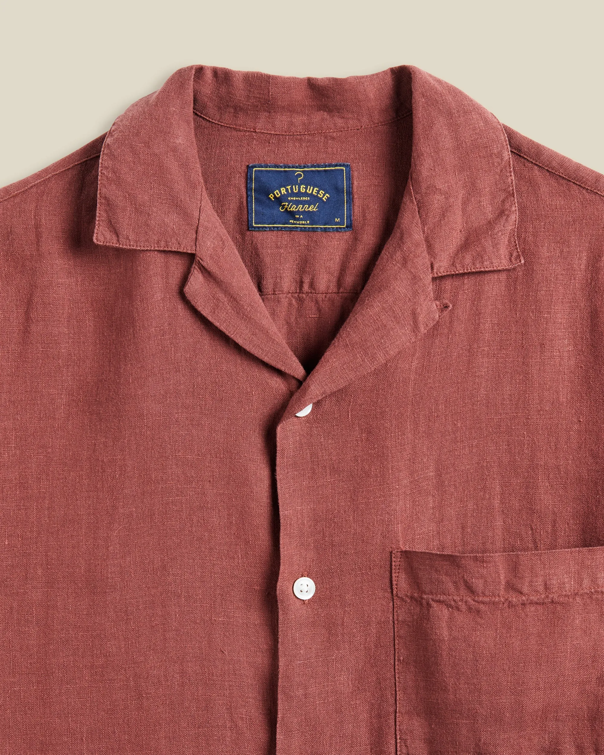 LINEN CAMP COLLAR - BORDEAUX sold by Portuguese Flannel product image thumbnail 2