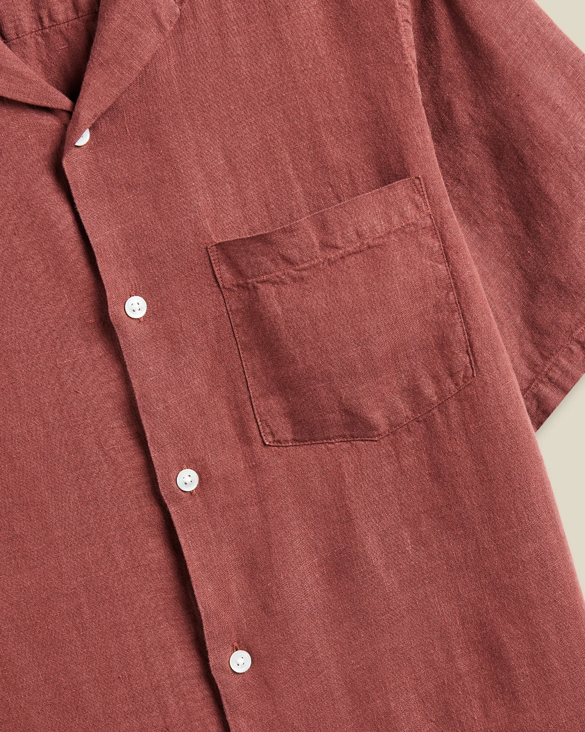 LINEN CAMP COLLAR - BORDEAUX sold by Portuguese Flannel product image thumbnail 3