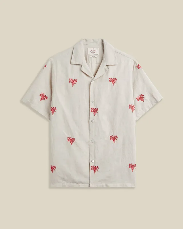 EMBROIDERY RED BOUQUET made by Portuguese Flannel