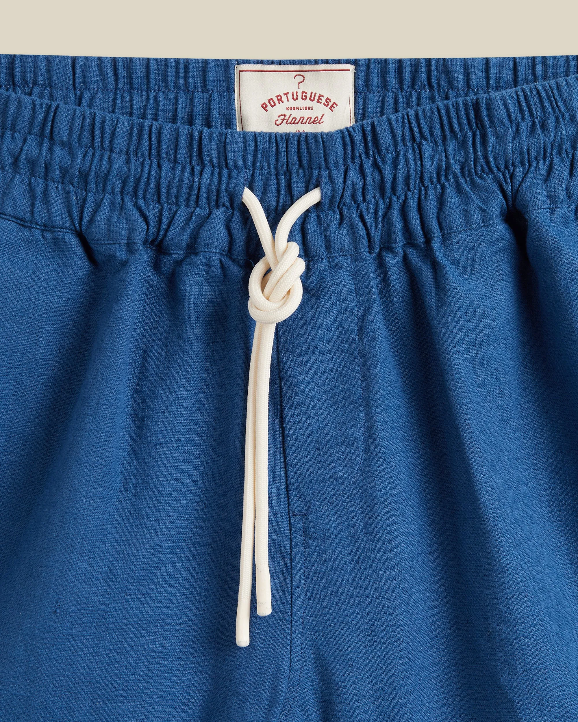 EMBROIDERY NATURE RAMIE SHORTS - BLUE sold by Portuguese Flannel product image thumbnail 2