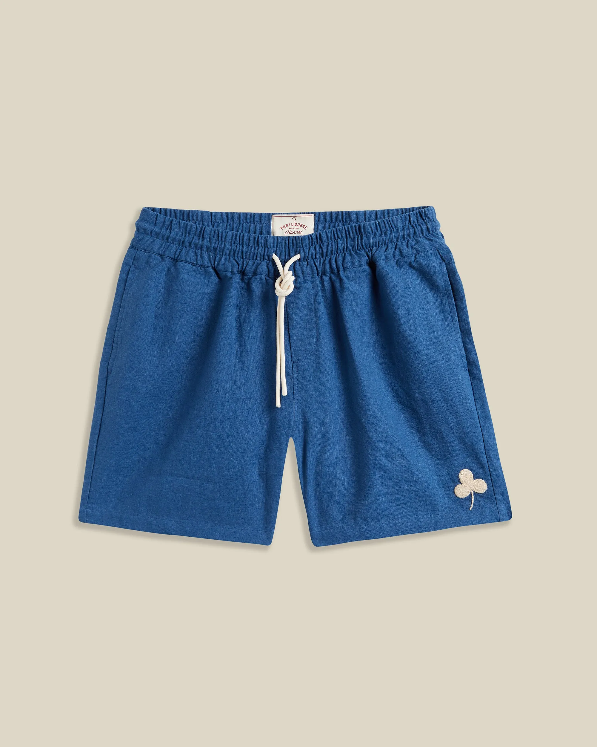 EMBROIDERY NATURE RAMIE SHORTS - BLUE sold by Portuguese Flannel