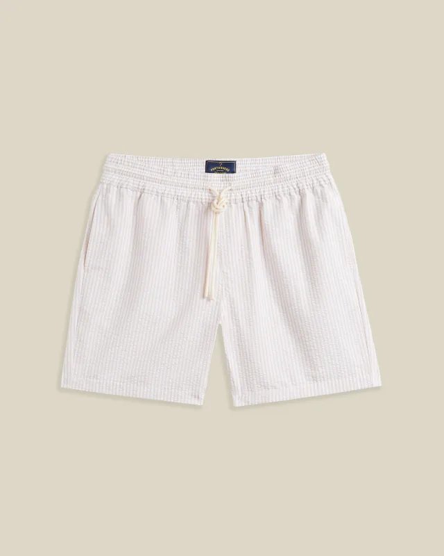 ATLANTICO STRIPE SHORTS - SAND made by Portuguese Flannel