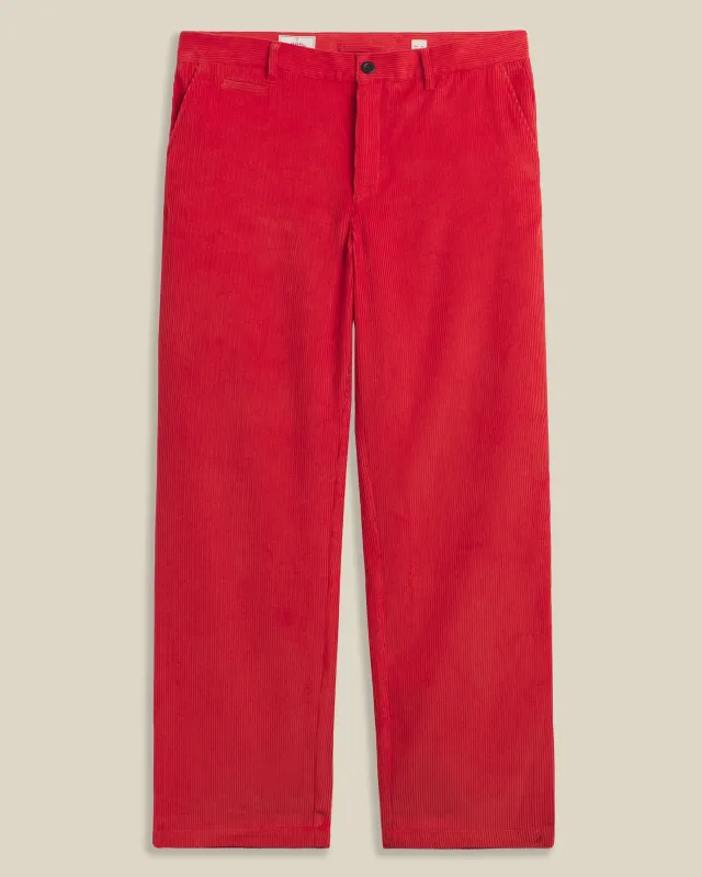 Corduroy Trousers - Race Red made by Portuguese Flannel