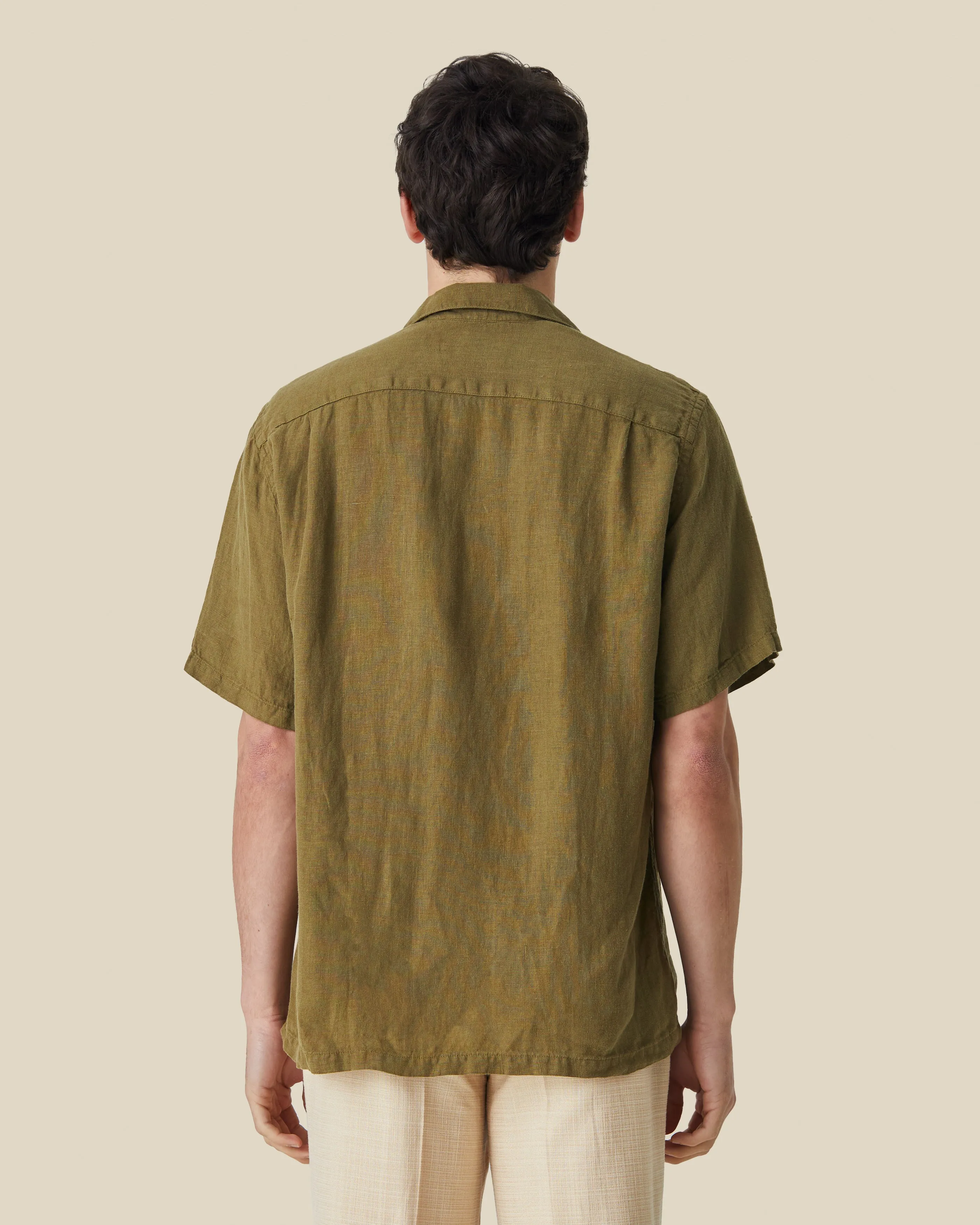 LINEN CAMP COLLAR - OLIVE sold by Portuguese Flannel product image thumbnail 2
