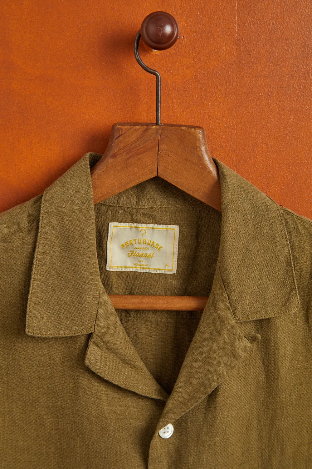 LINEN CAMP COLLAR - OLIVE sold by Portuguese Flannel product image thumbnail 4