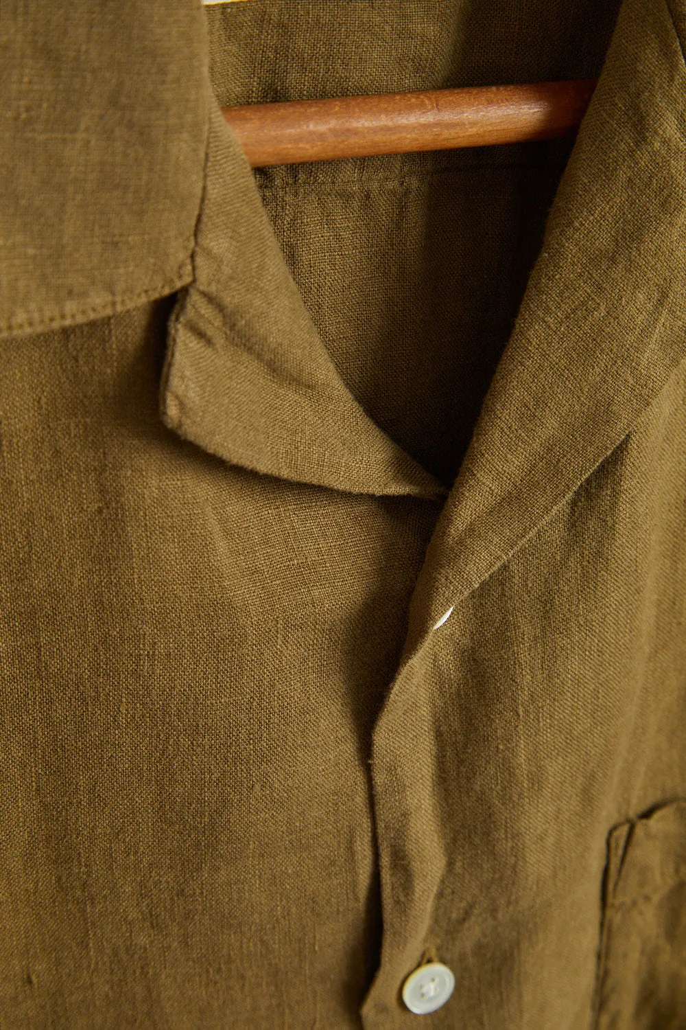 LINEN CAMP COLLAR - OLIVE sold by Portuguese Flannel product image thumbnail 5
