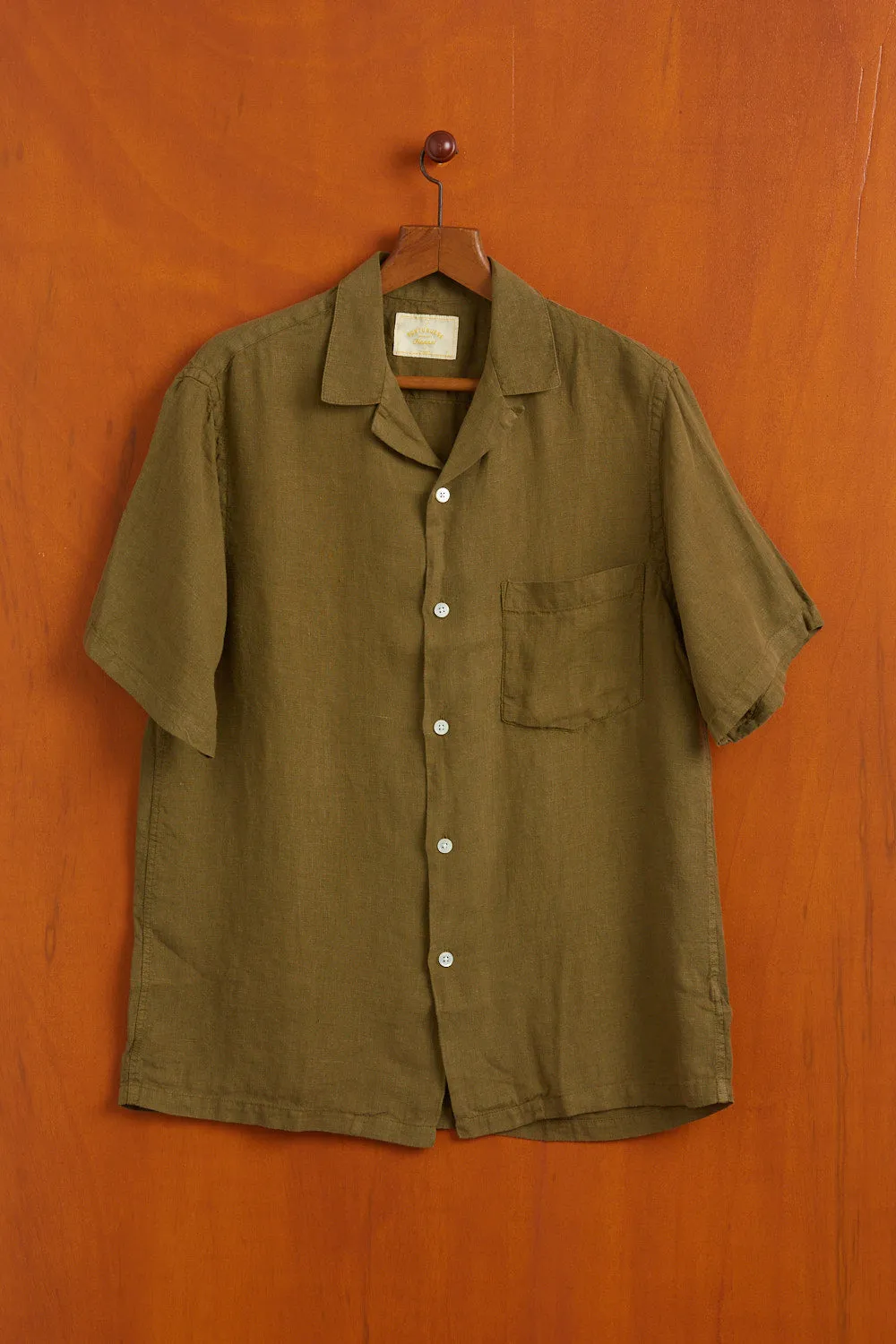 LINEN CAMP COLLAR - OLIVE sold by Portuguese Flannel product image thumbnail 3