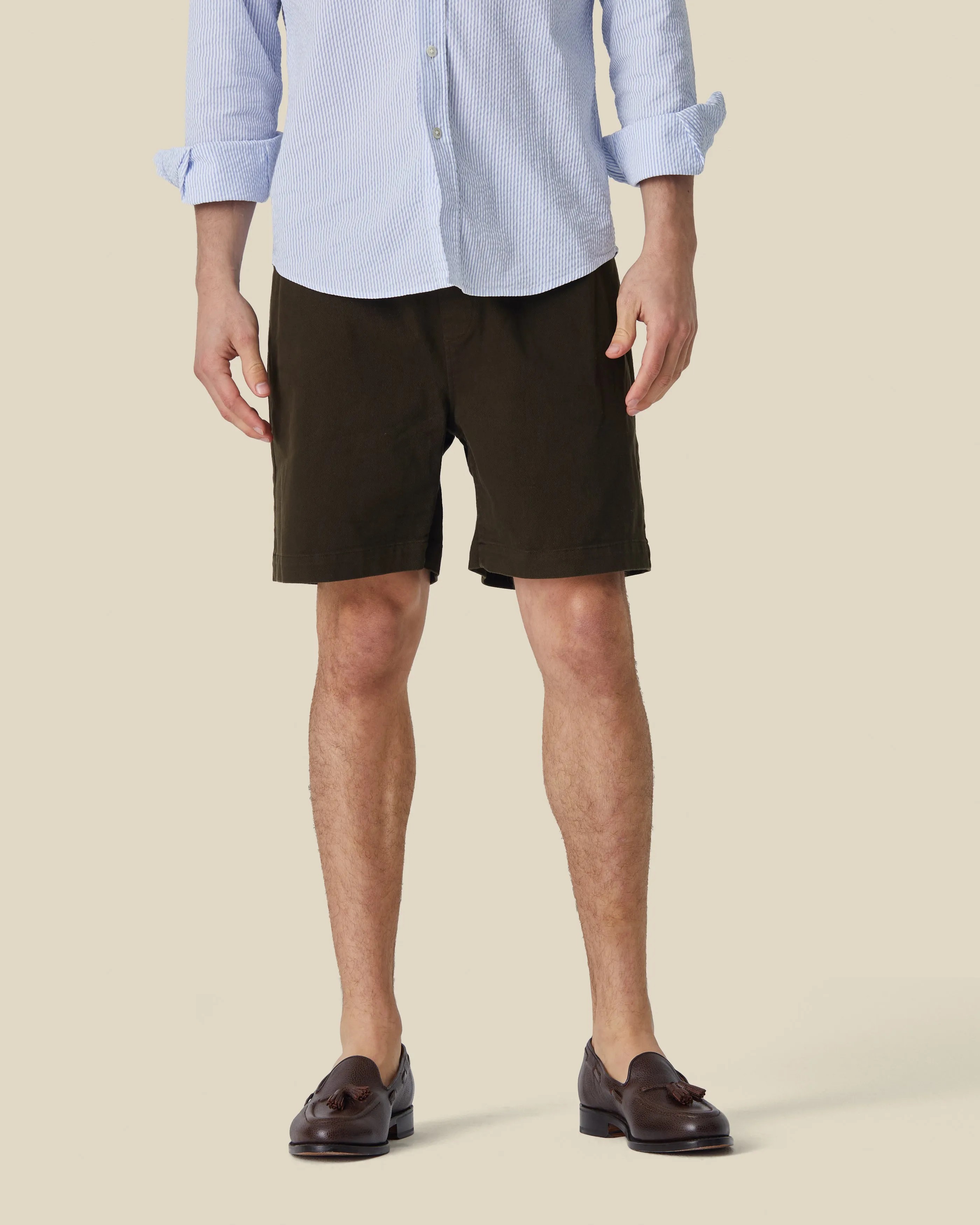 LABURA TWILL SHORTS - OLIVE sold by Portuguese Flannel