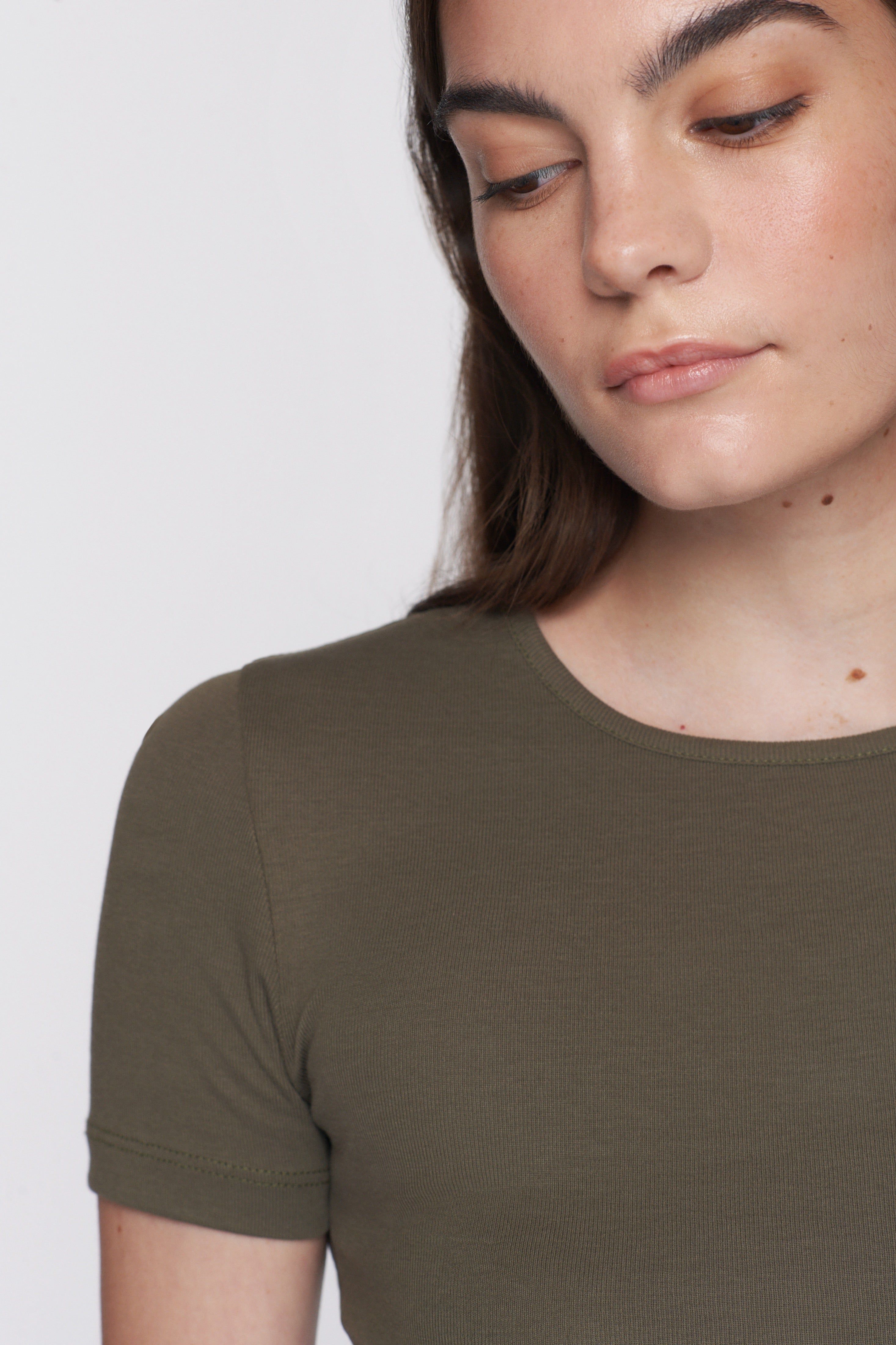 Fitted Crew in Dark Olive sold by Kotn product image thumbnail 4