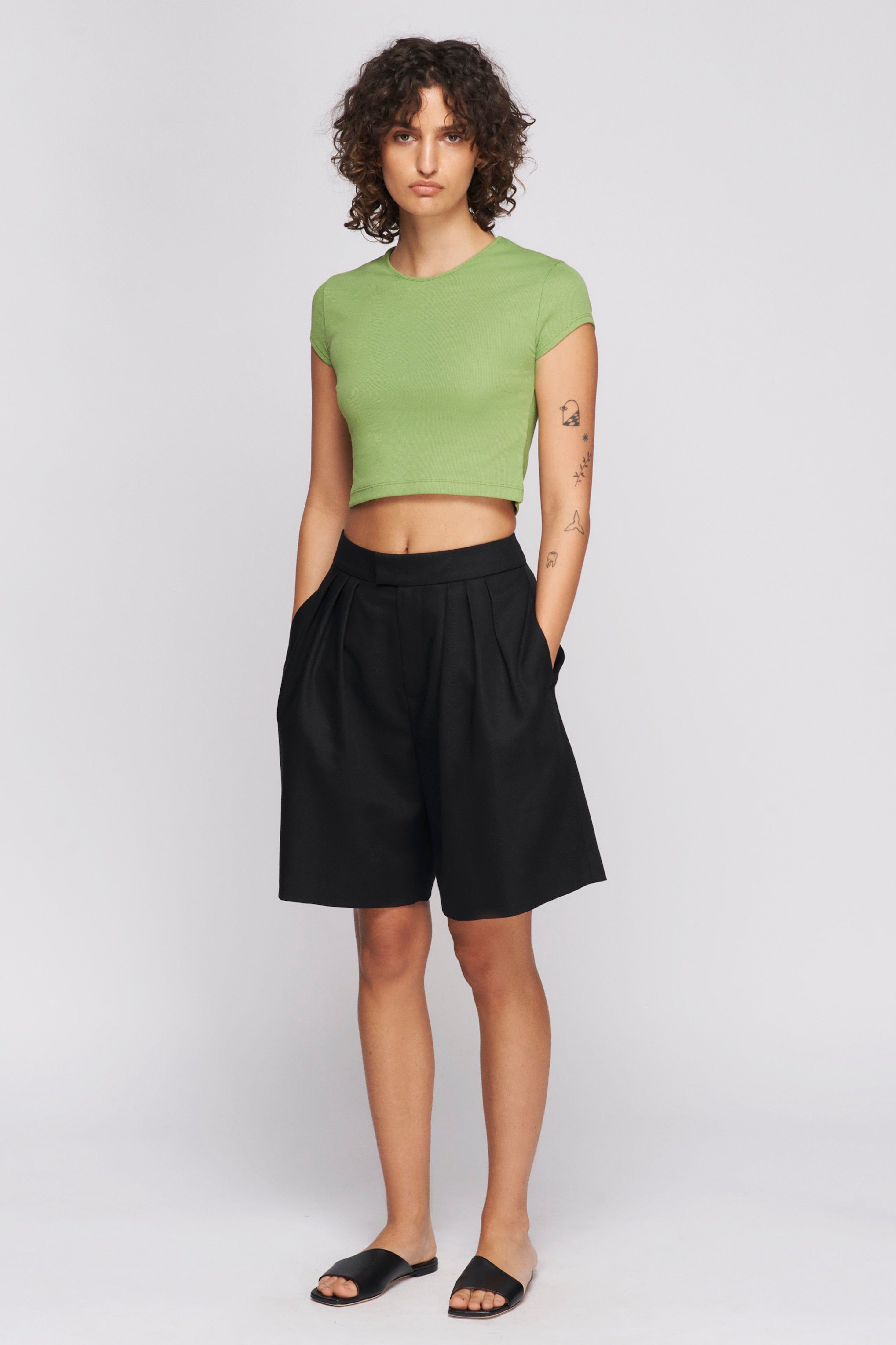 Women's Crop 90s Tee in Faded Apple sold by Kotn