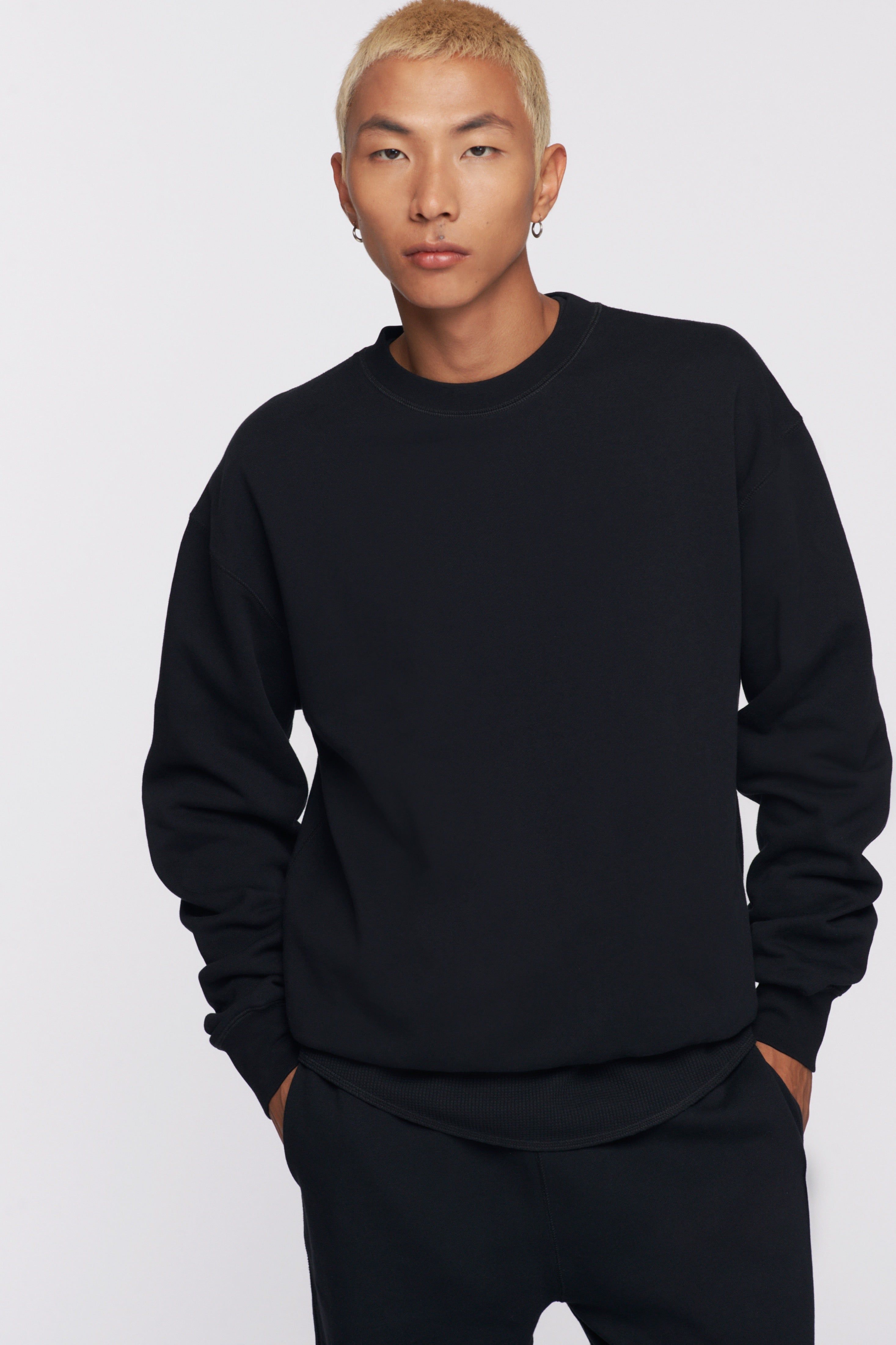 Men's Essential Sweatshirt in Black sold by Kotn product image thumbnail 2