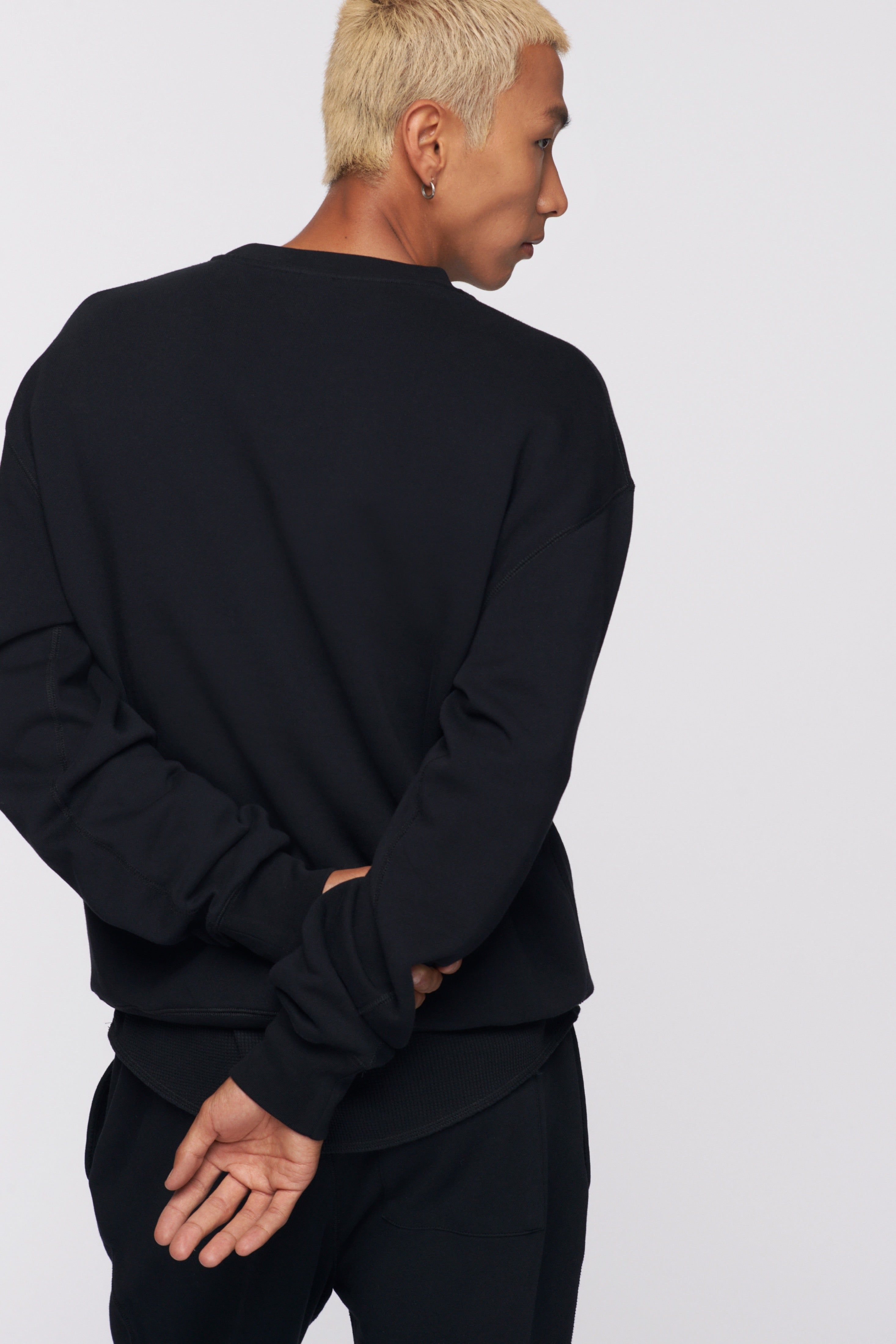 Men's Essential Sweatshirt in Black sold by Kotn product image thumbnail 3