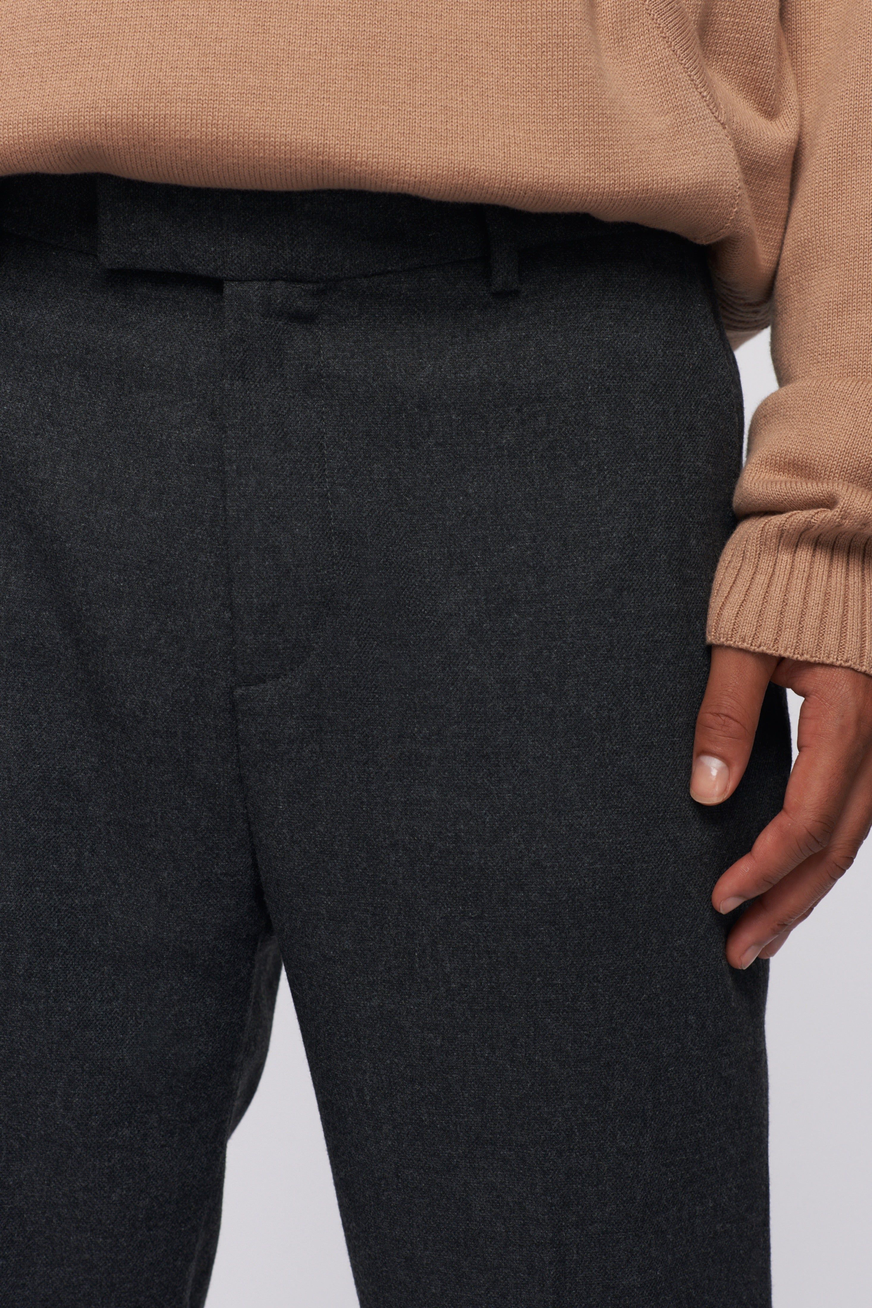 Men's Slim Tailored Trousers in Charcoal Melange sold by Kotn product image thumbnail 4