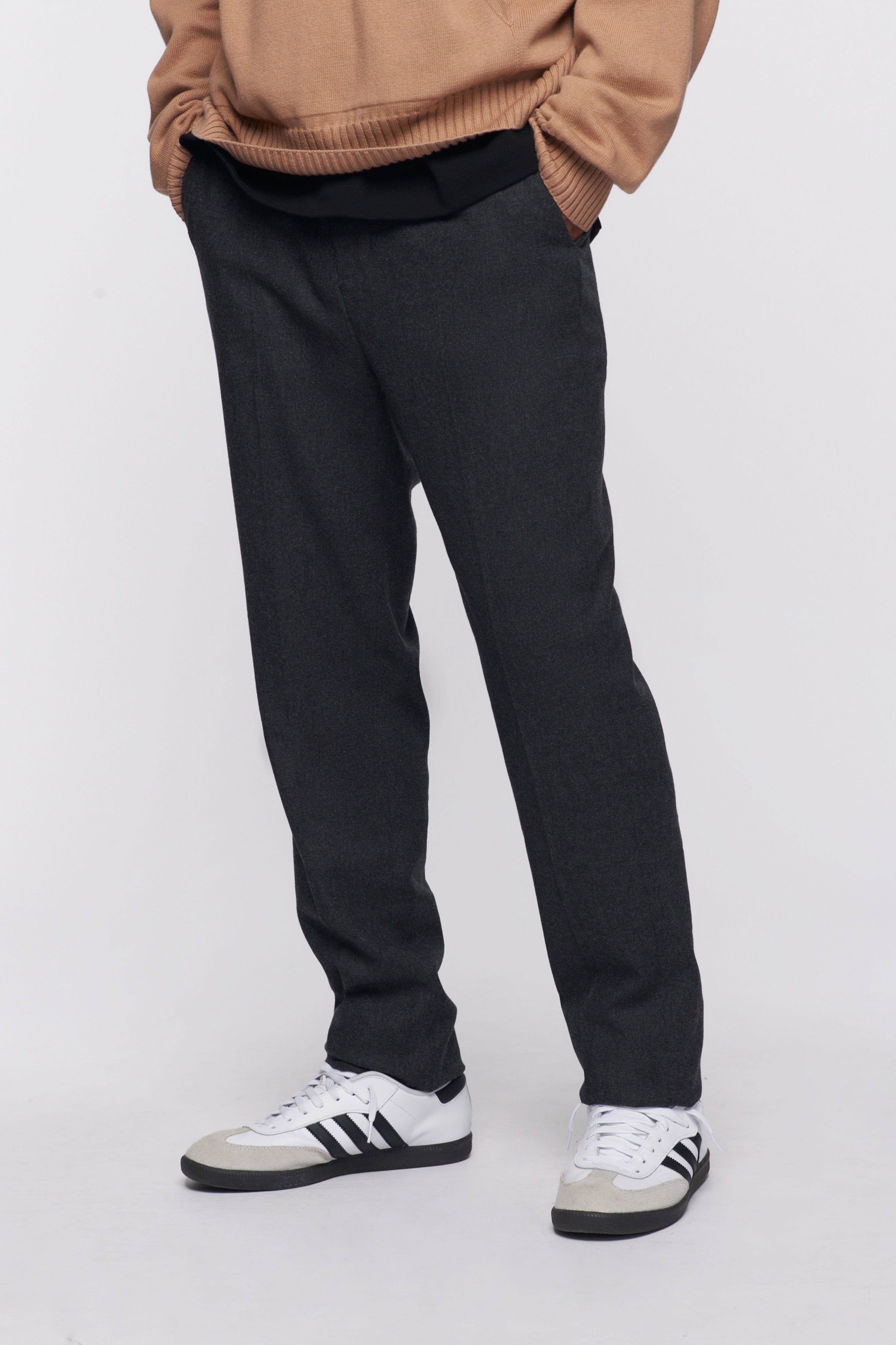 Men's Slim Tailored Trousers in Charcoal Melange sold by Kotn product image thumbnail 2