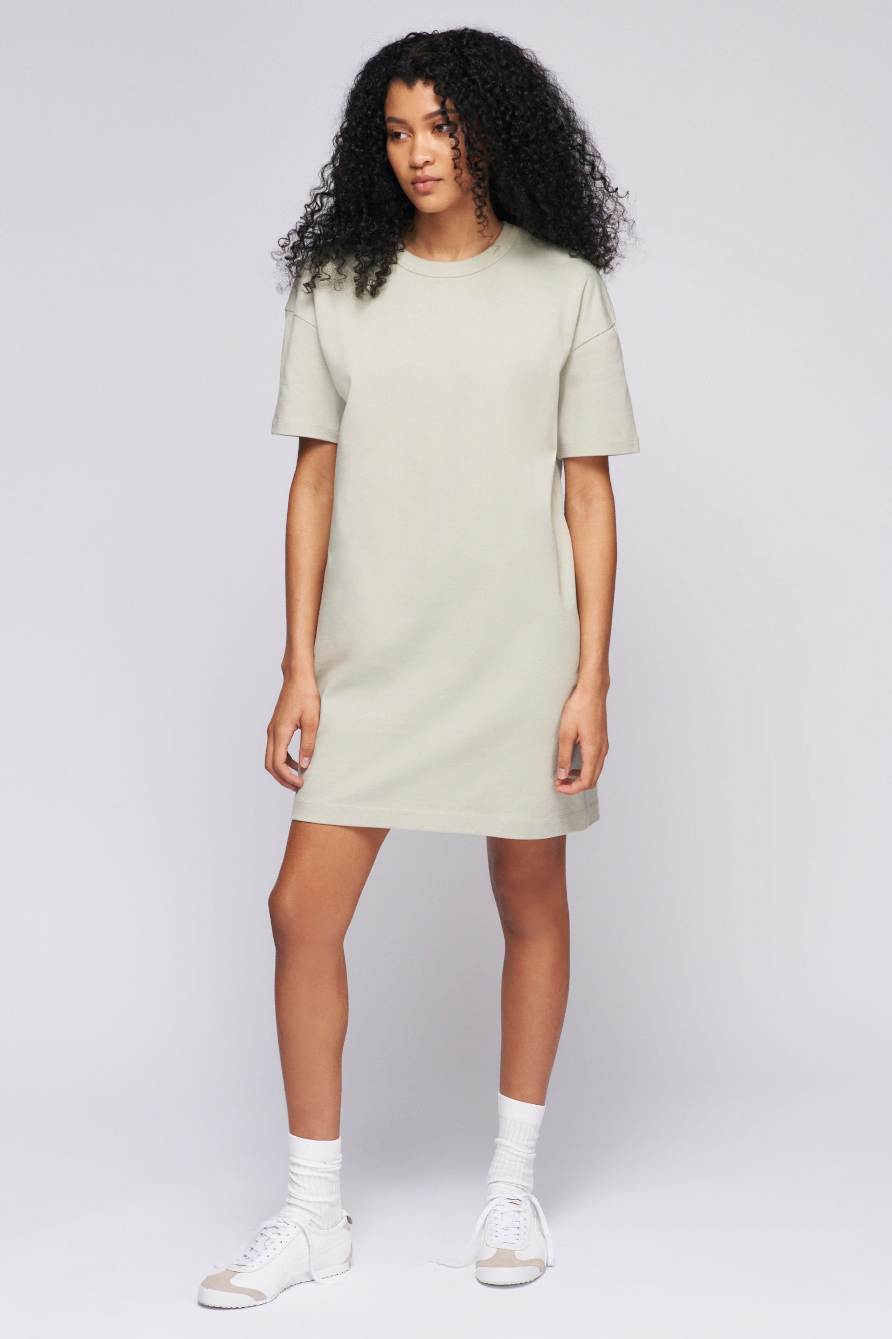Women's T-Shirt Dress in Moss Grey sold by Kotn
