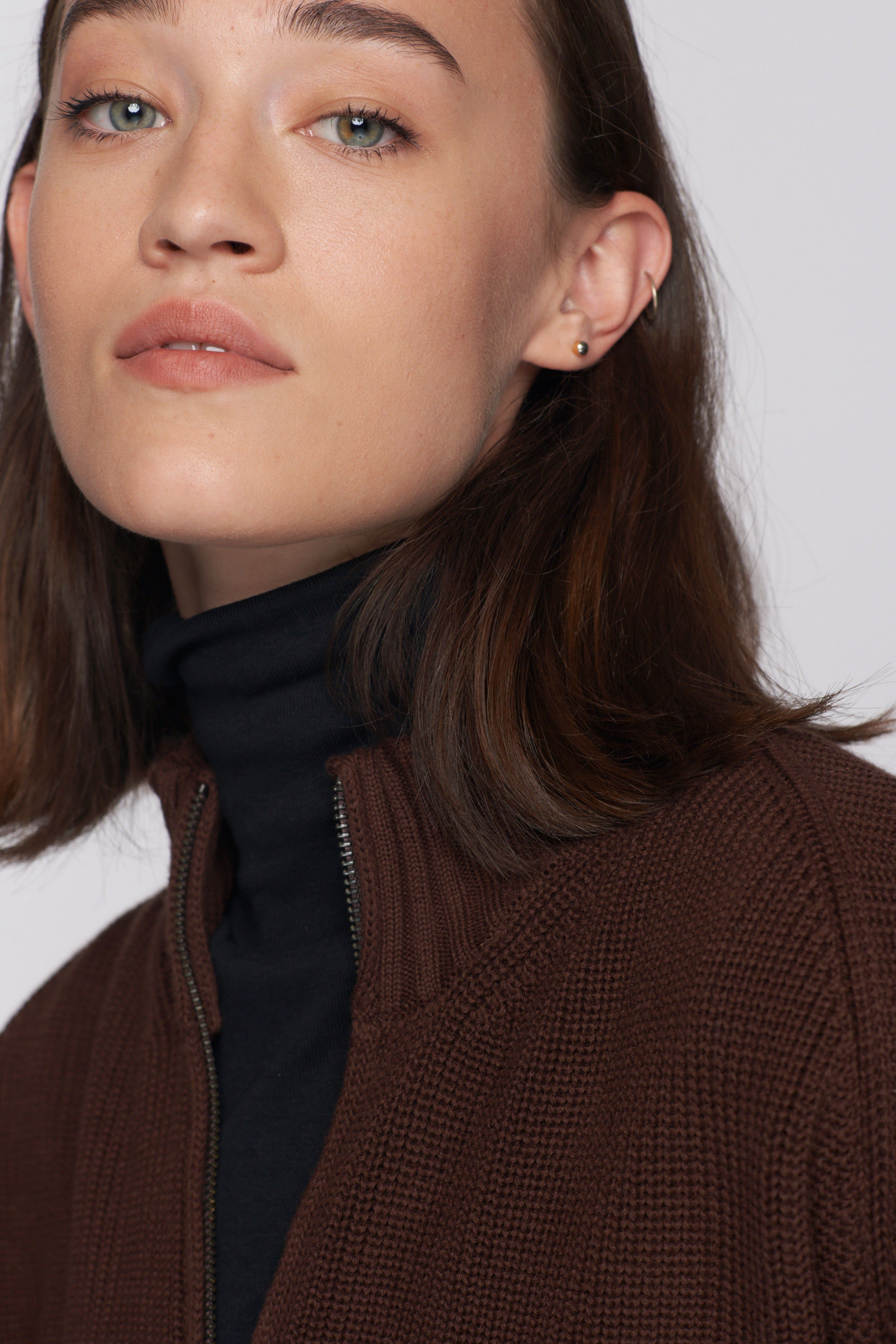 Women's Half-Zip Sweater in Umber sold by Kotn product image thumbnail 4