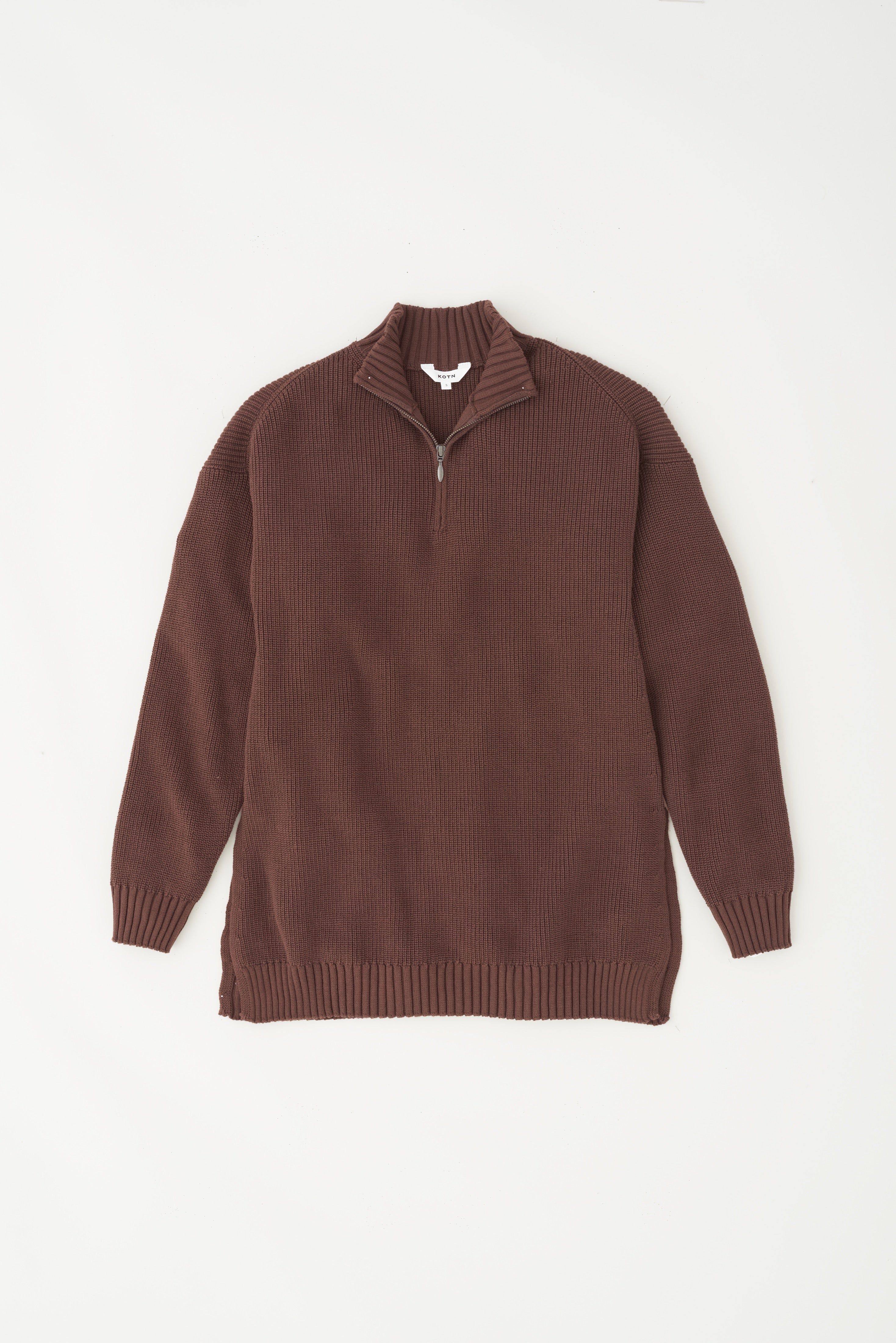 Women's Half-Zip Sweater in Umber sold by Kotn product image thumbnail 5