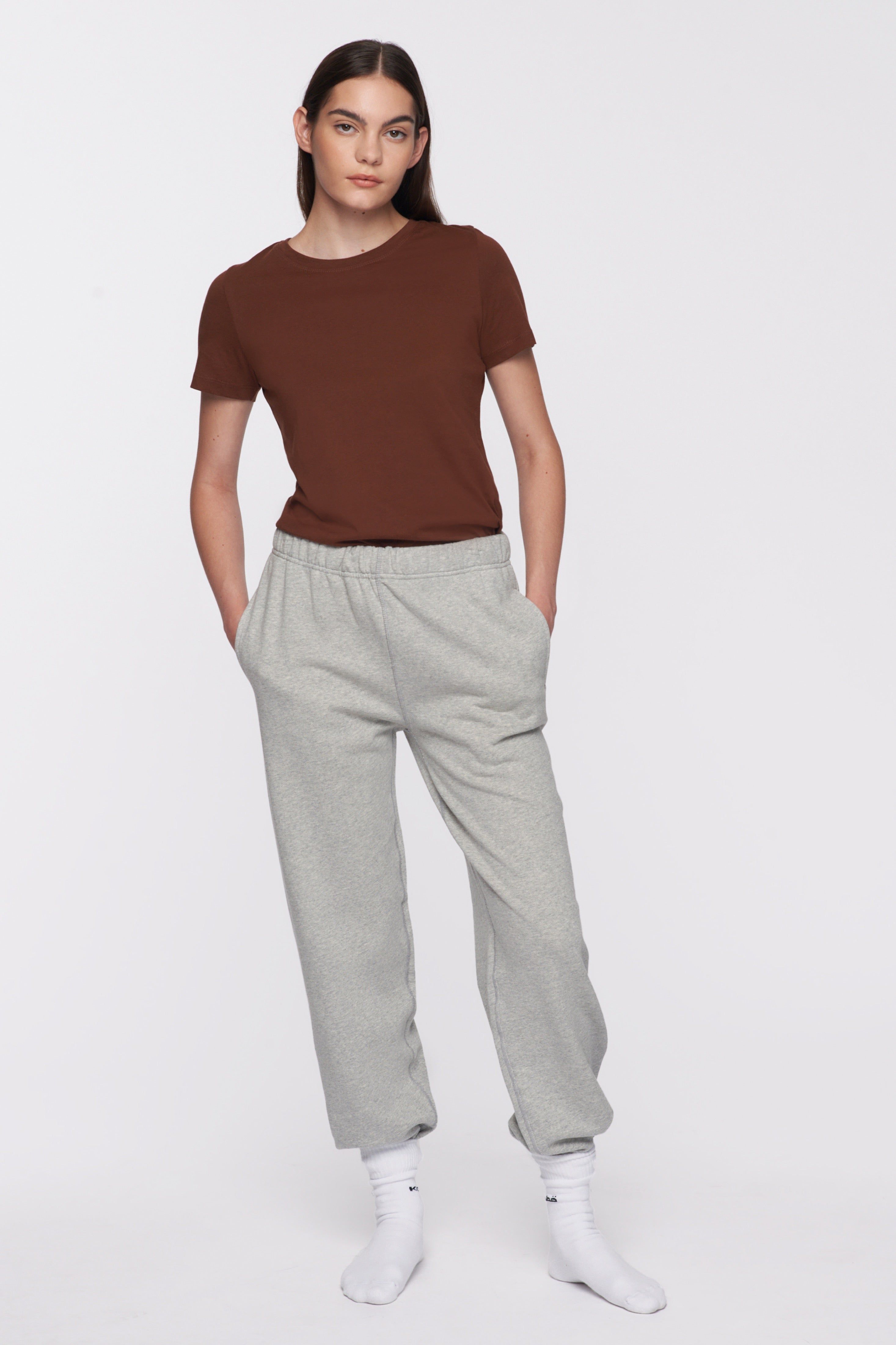 Women's Essential Crew in Umber sold by Kotn