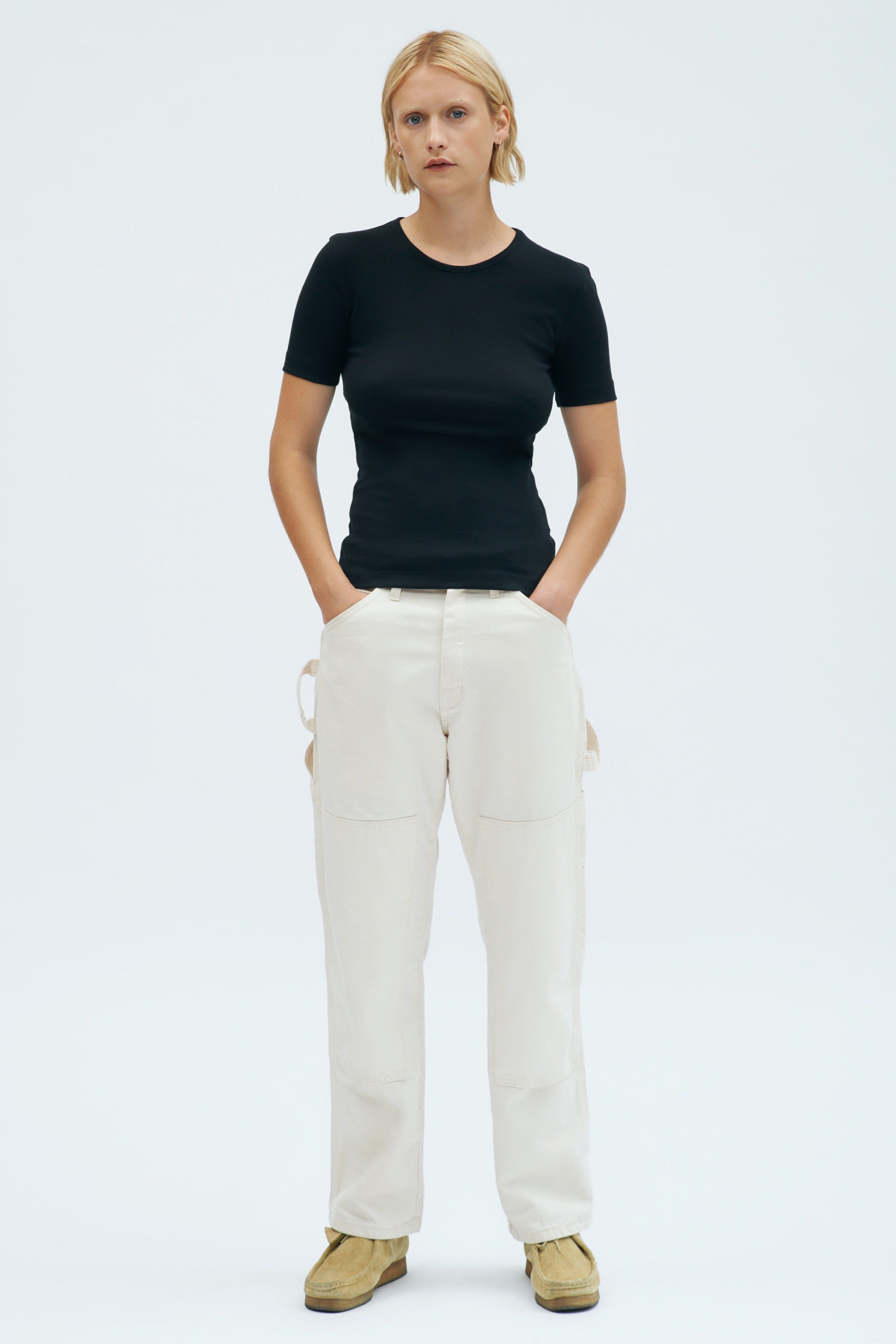 Fitted Crew in Black sold by Kotn