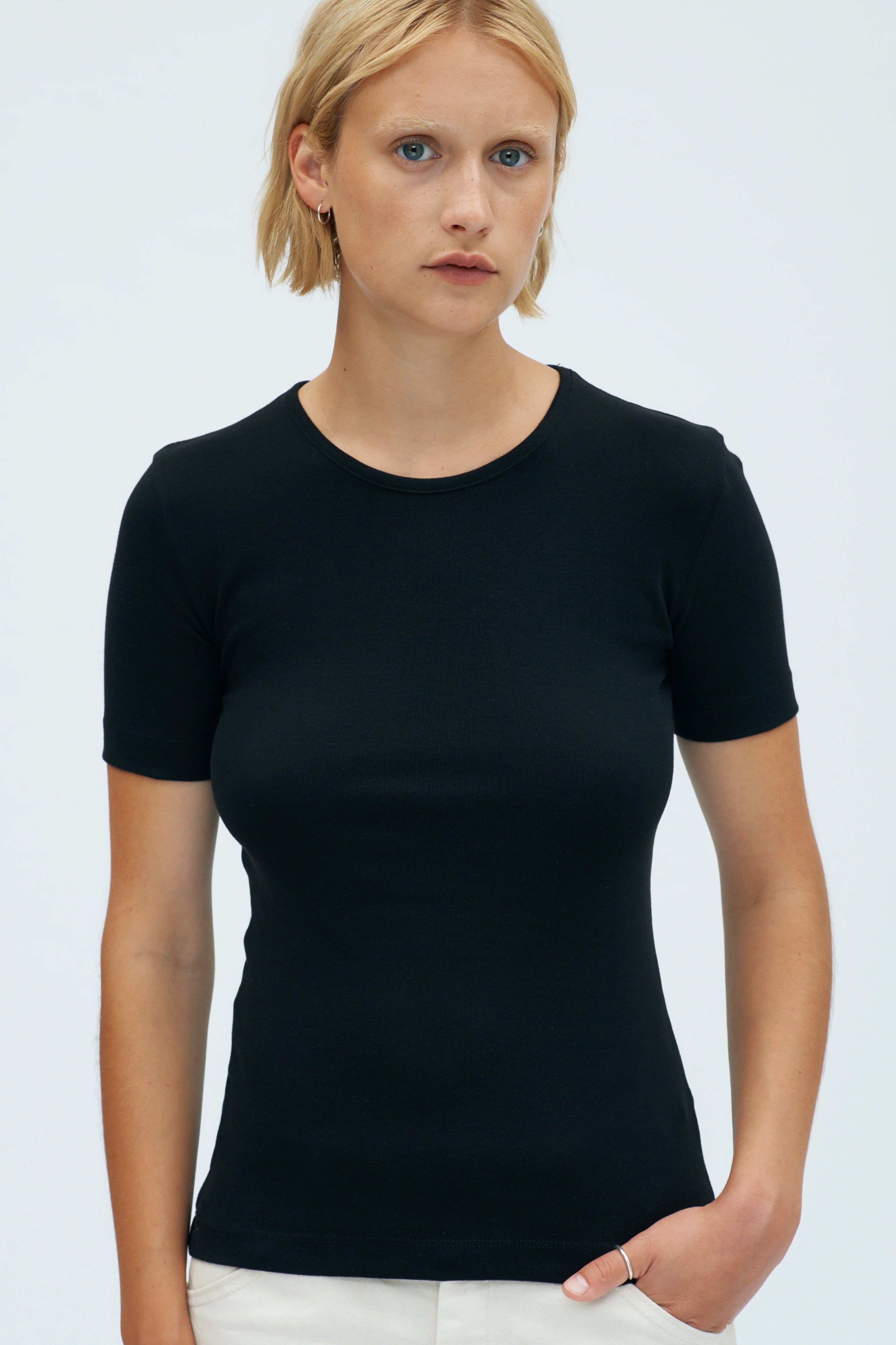 Fitted Crew in Black sold by Kotn product image thumbnail 3