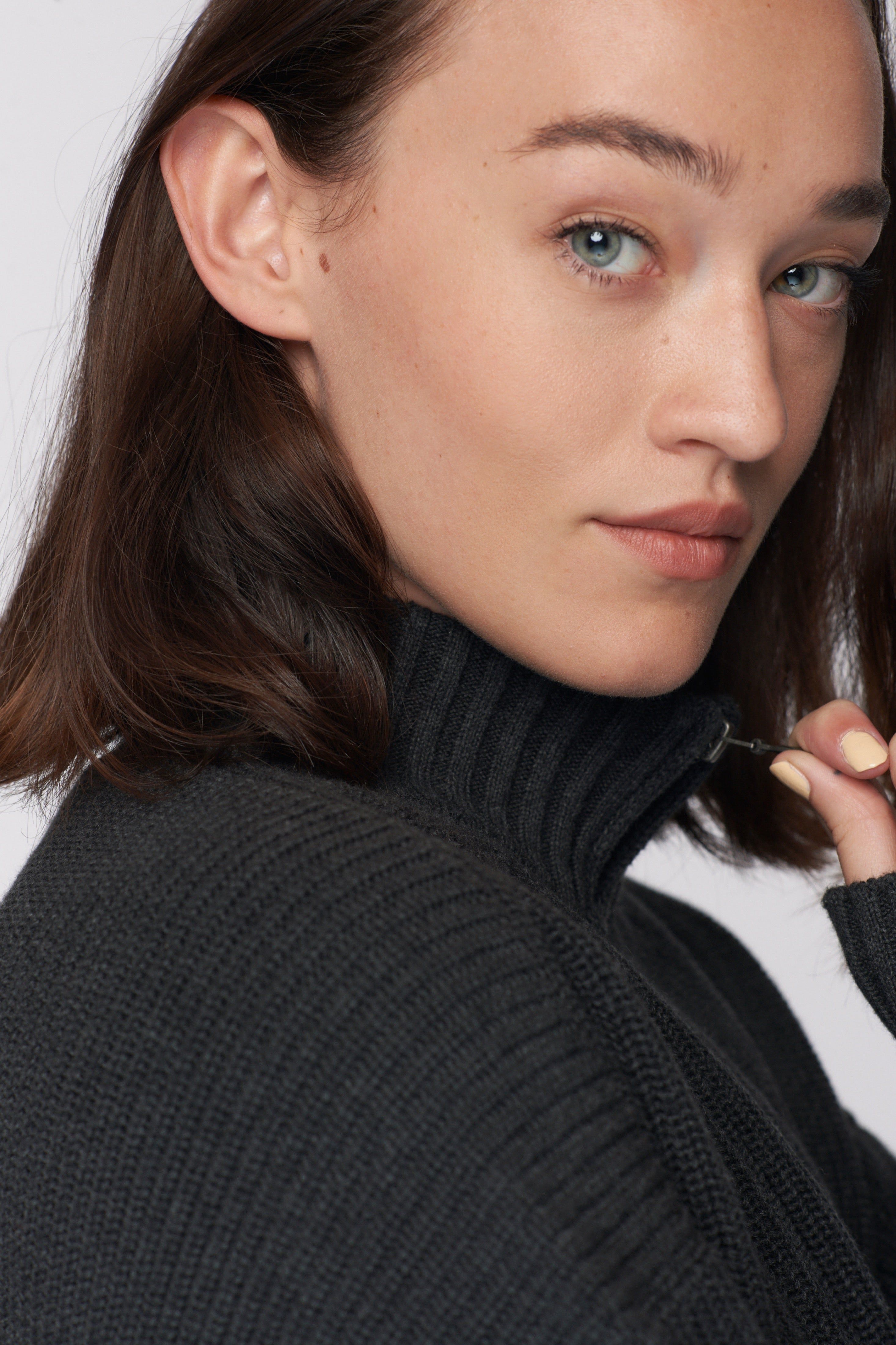 Women's Half-Zip Sweater in Charcoal Melange sold by Kotn product image thumbnail 4