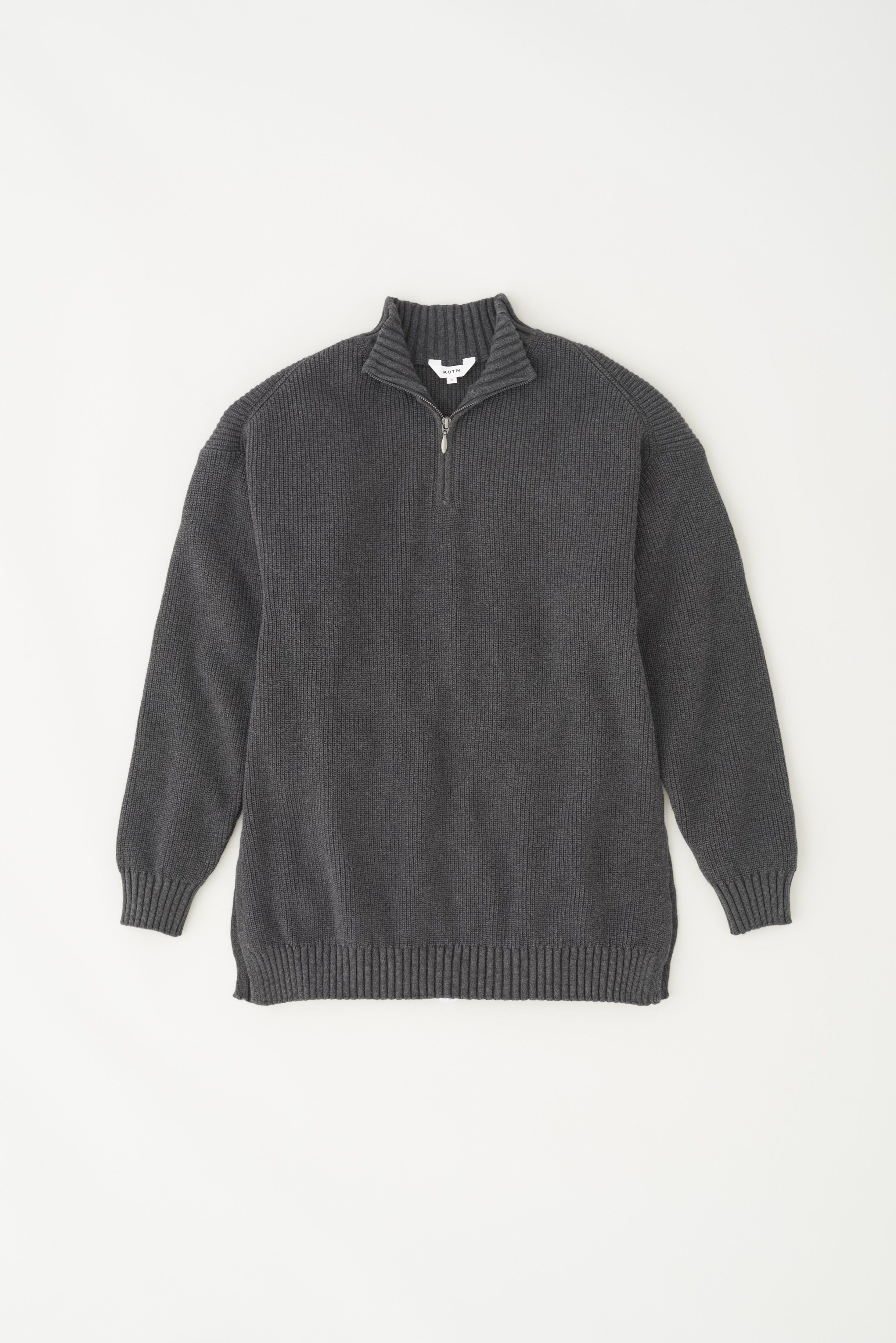 Women's Half-Zip Sweater in Charcoal Melange sold by Kotn product image thumbnail 5