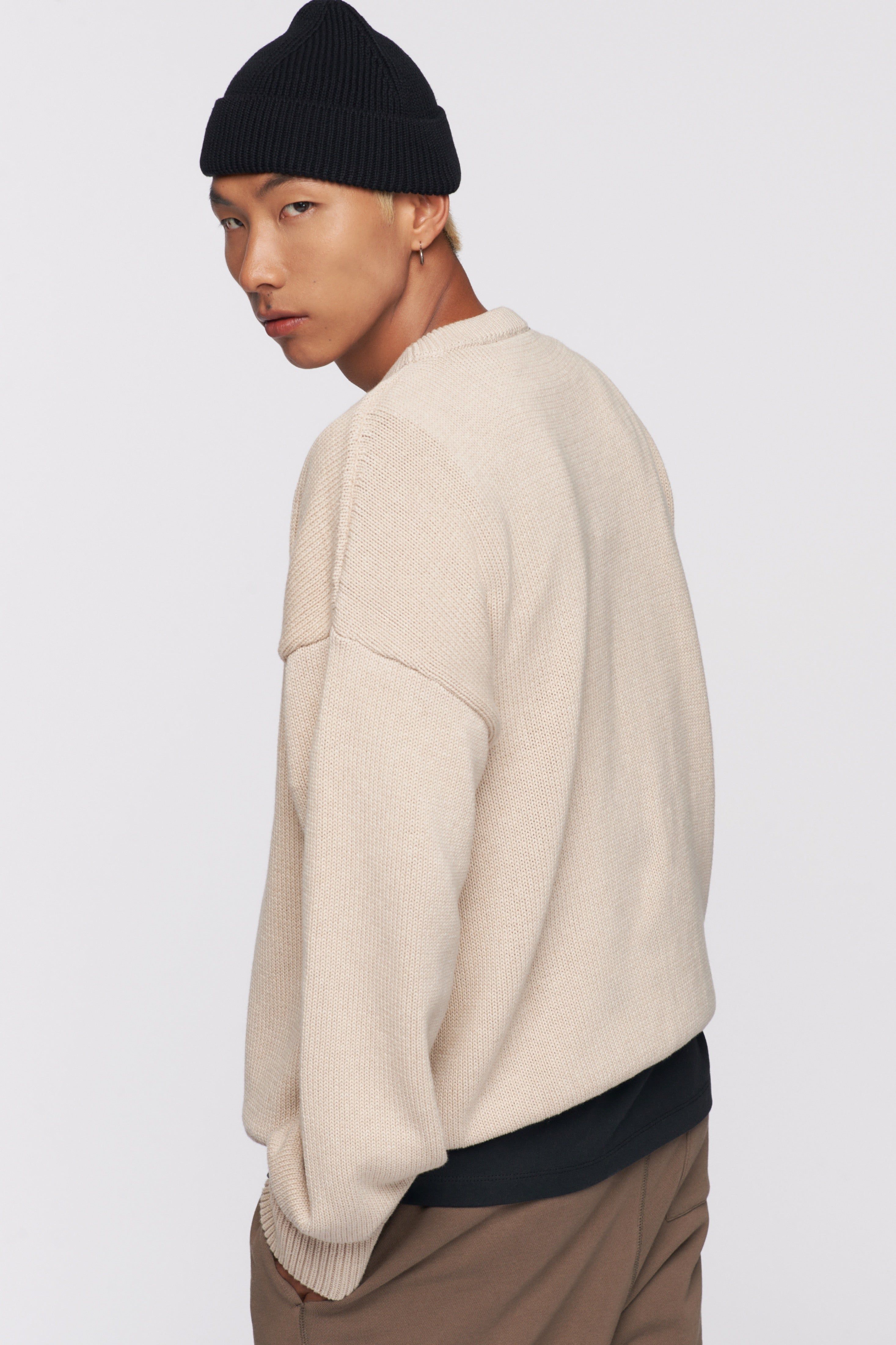 Men's Crew Sweater in Alabaster sold by Kotn product image thumbnail 3