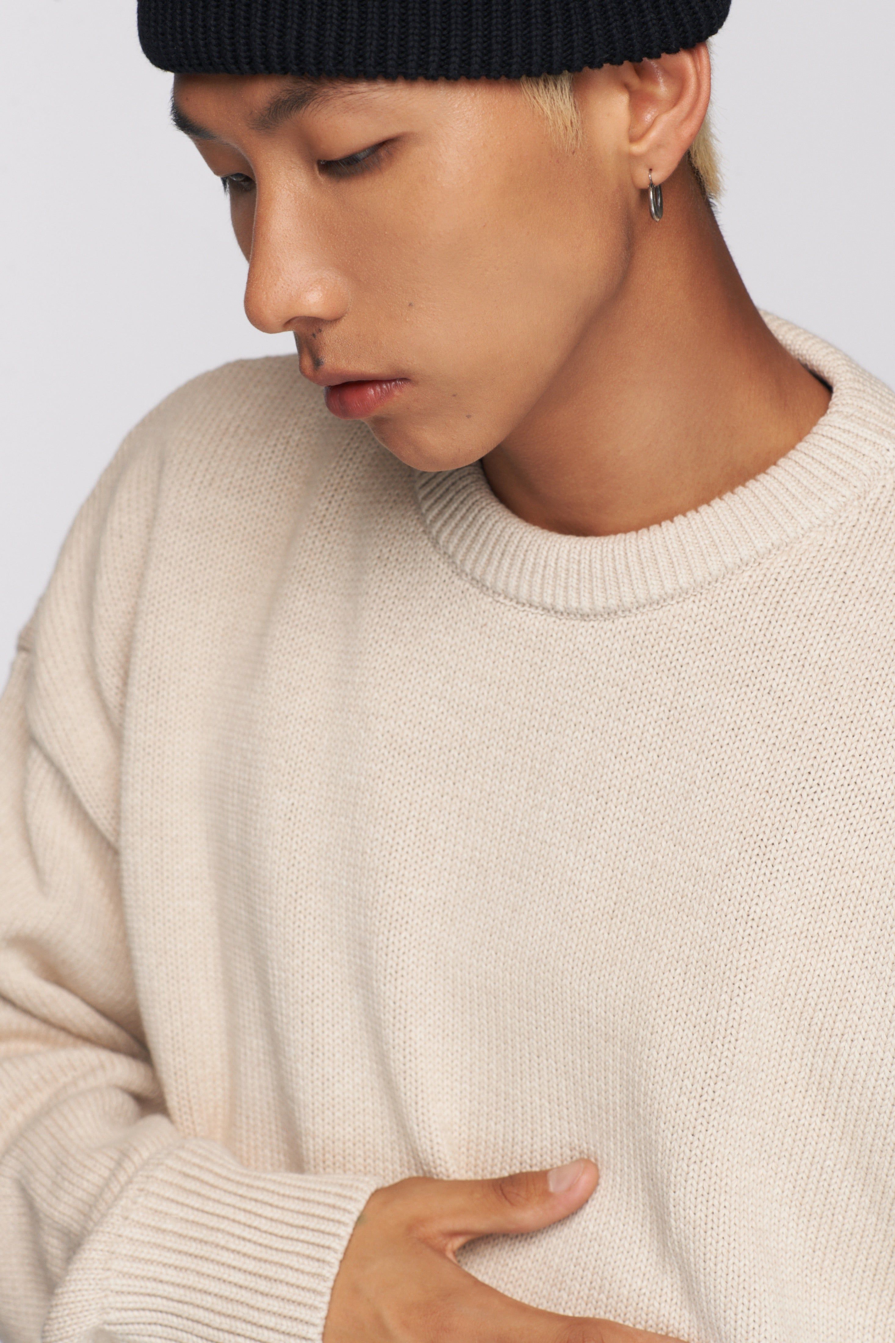 Men's Crew Sweater in Alabaster sold by Kotn product image thumbnail 4