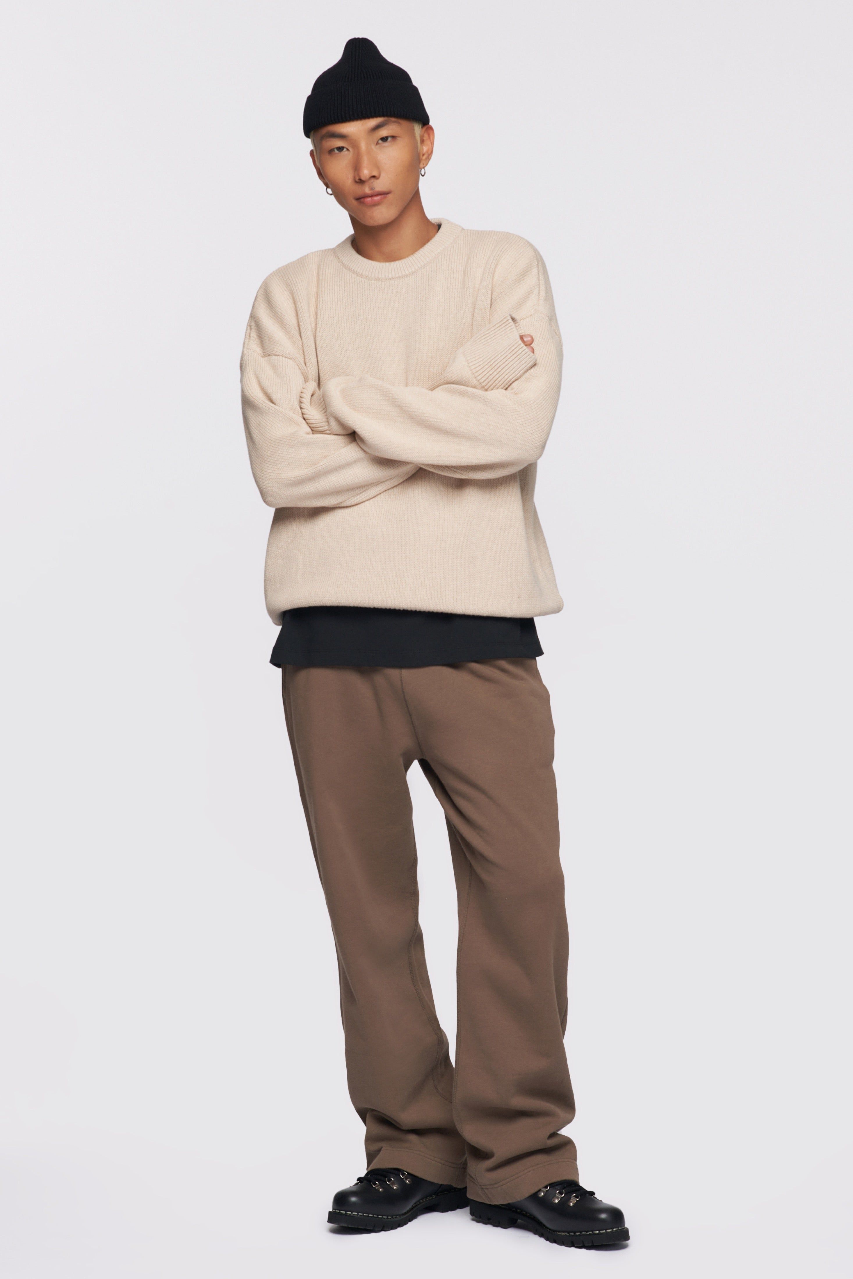 Men's Crew Sweater in Alabaster sold by Kotn