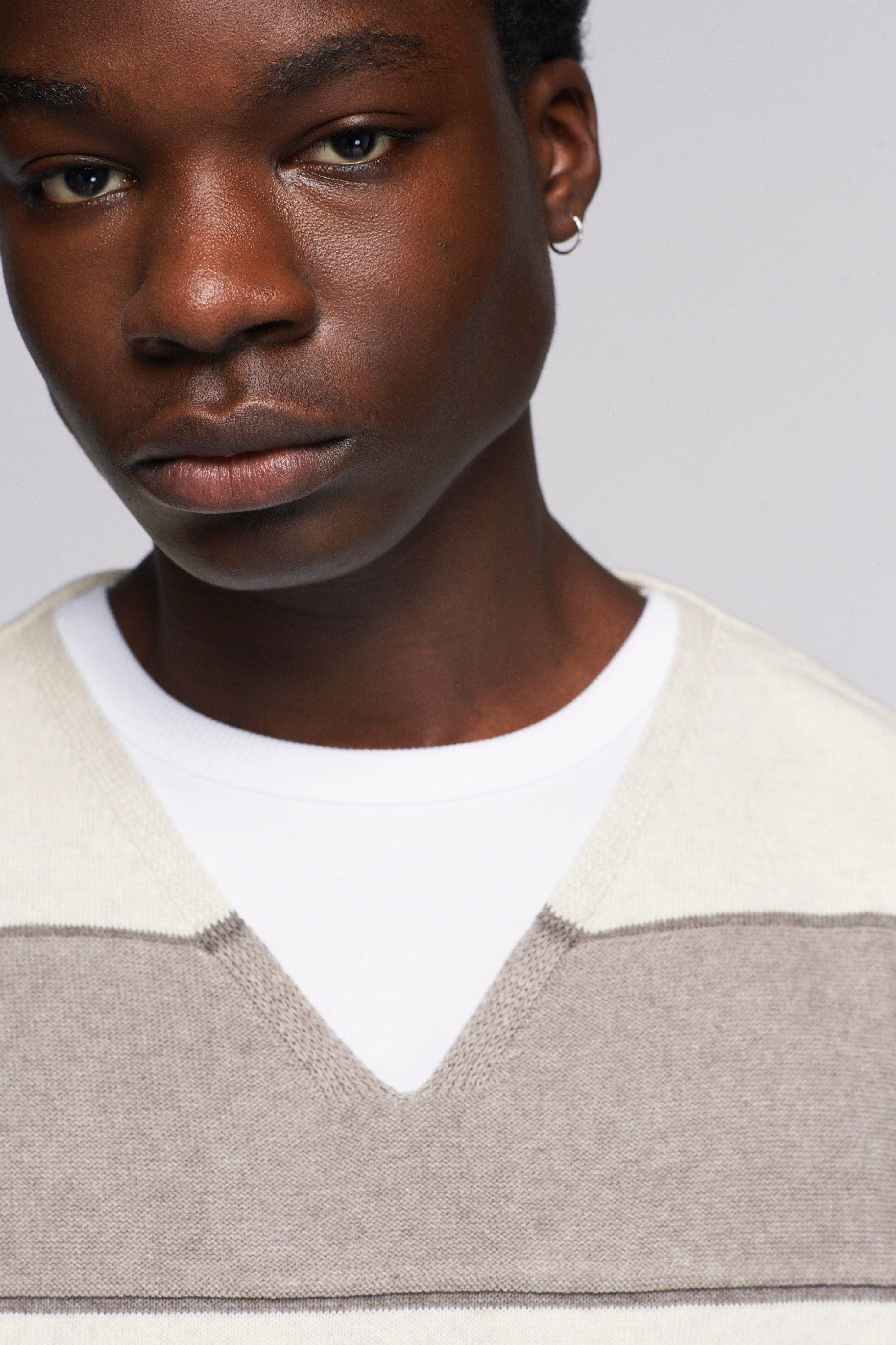 Men's Fine Knit Vest in Alabaster Stripe sold by Kotn product image thumbnail 5