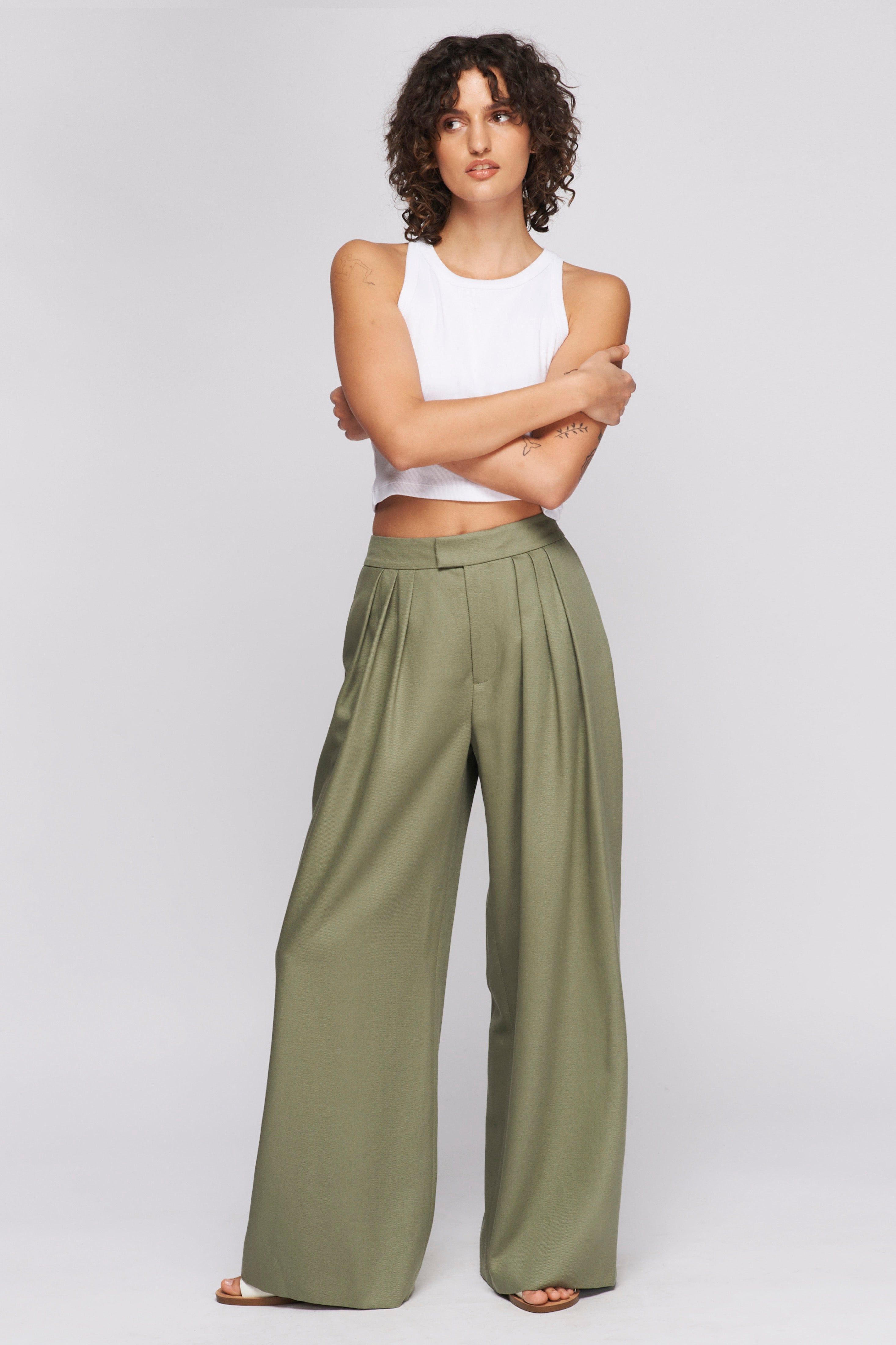 Women's Plaza Trouser in Laurel Oak sold by Kotn