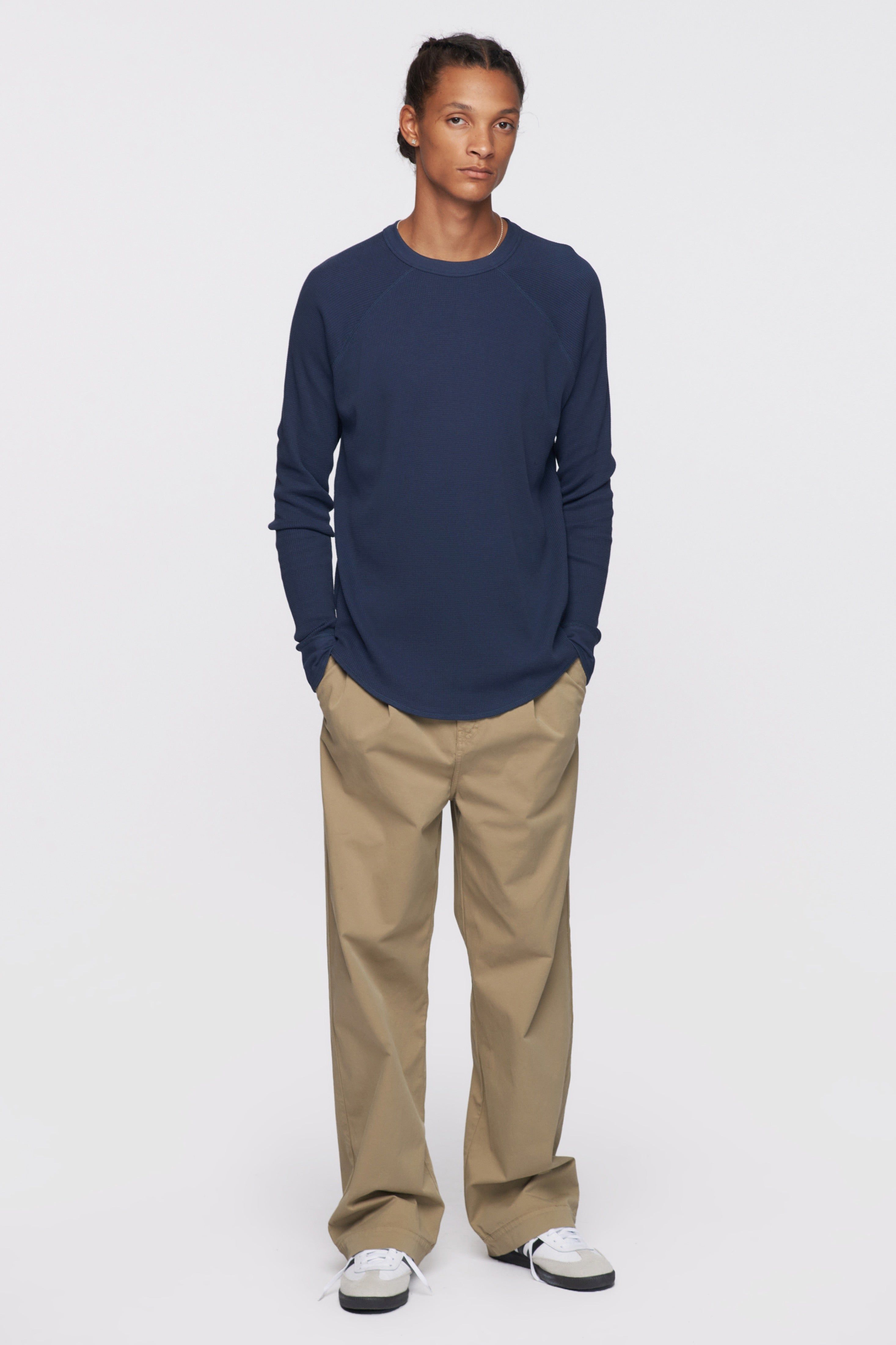 Men's Thermal Longsleeve in Night Blue sold by Kotn