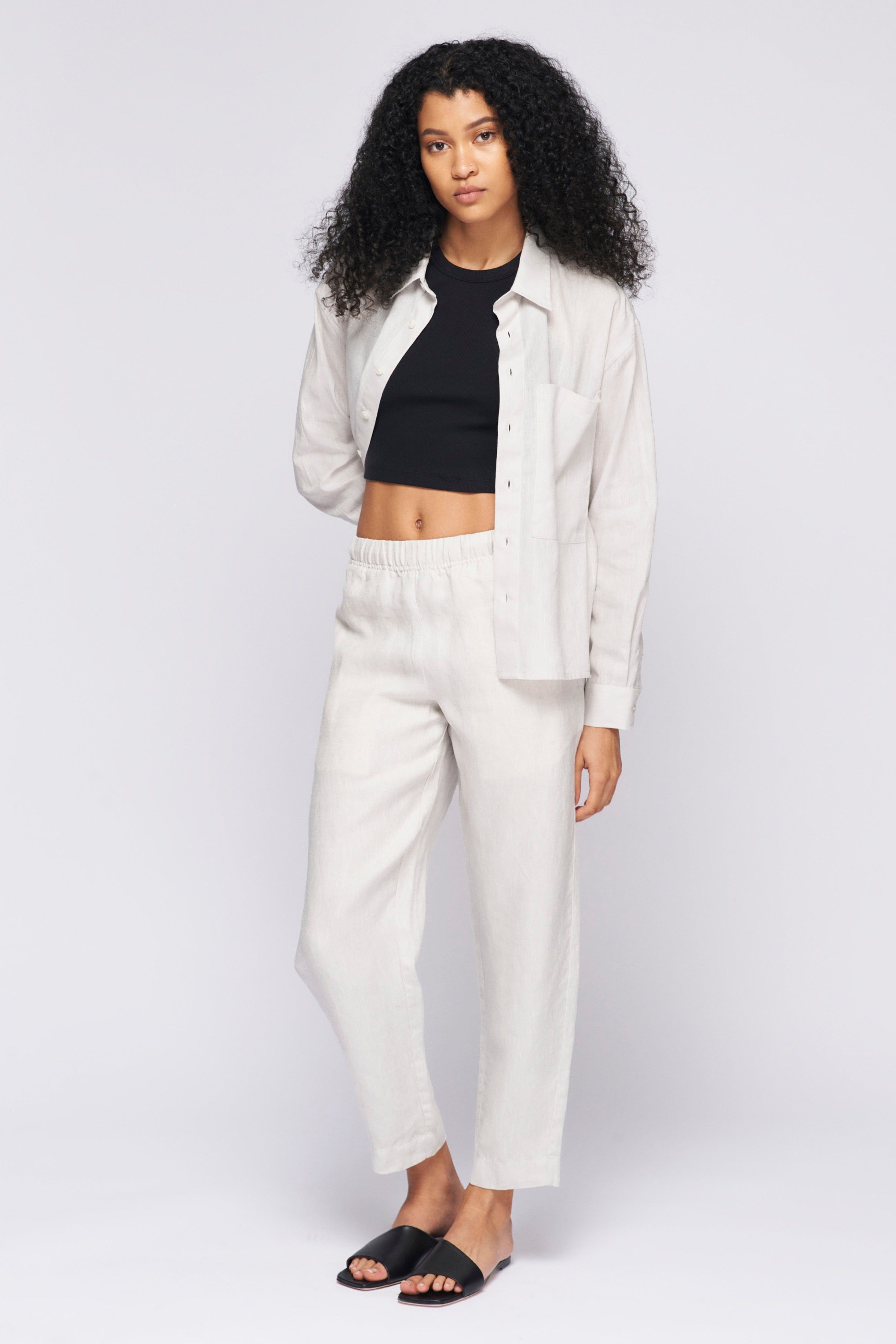 Unisex Cairo Linen Pant in Natural sold by Kotn