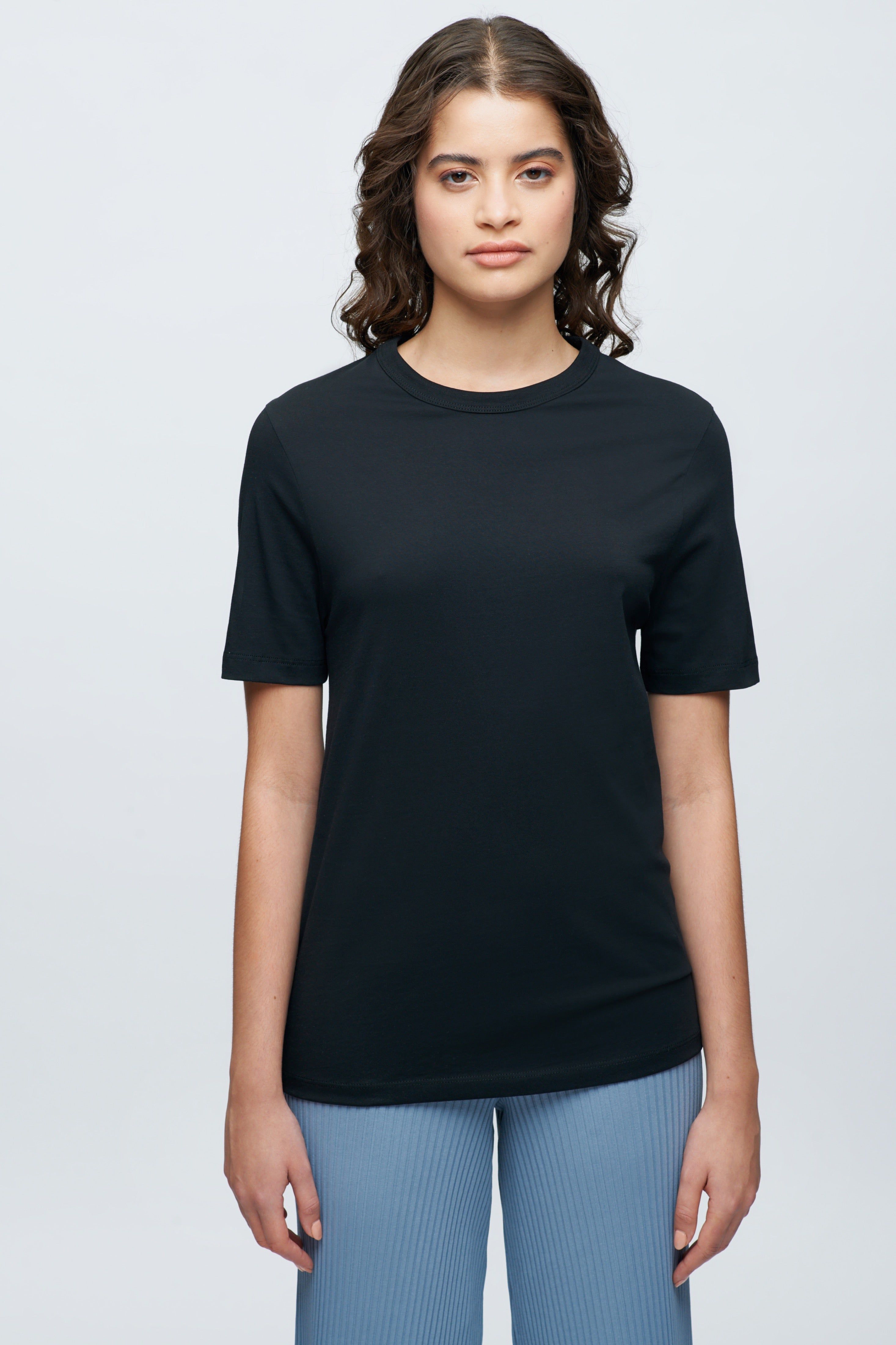 Women's Long Essential Crew in Black sold by Kotn product image thumbnail 2