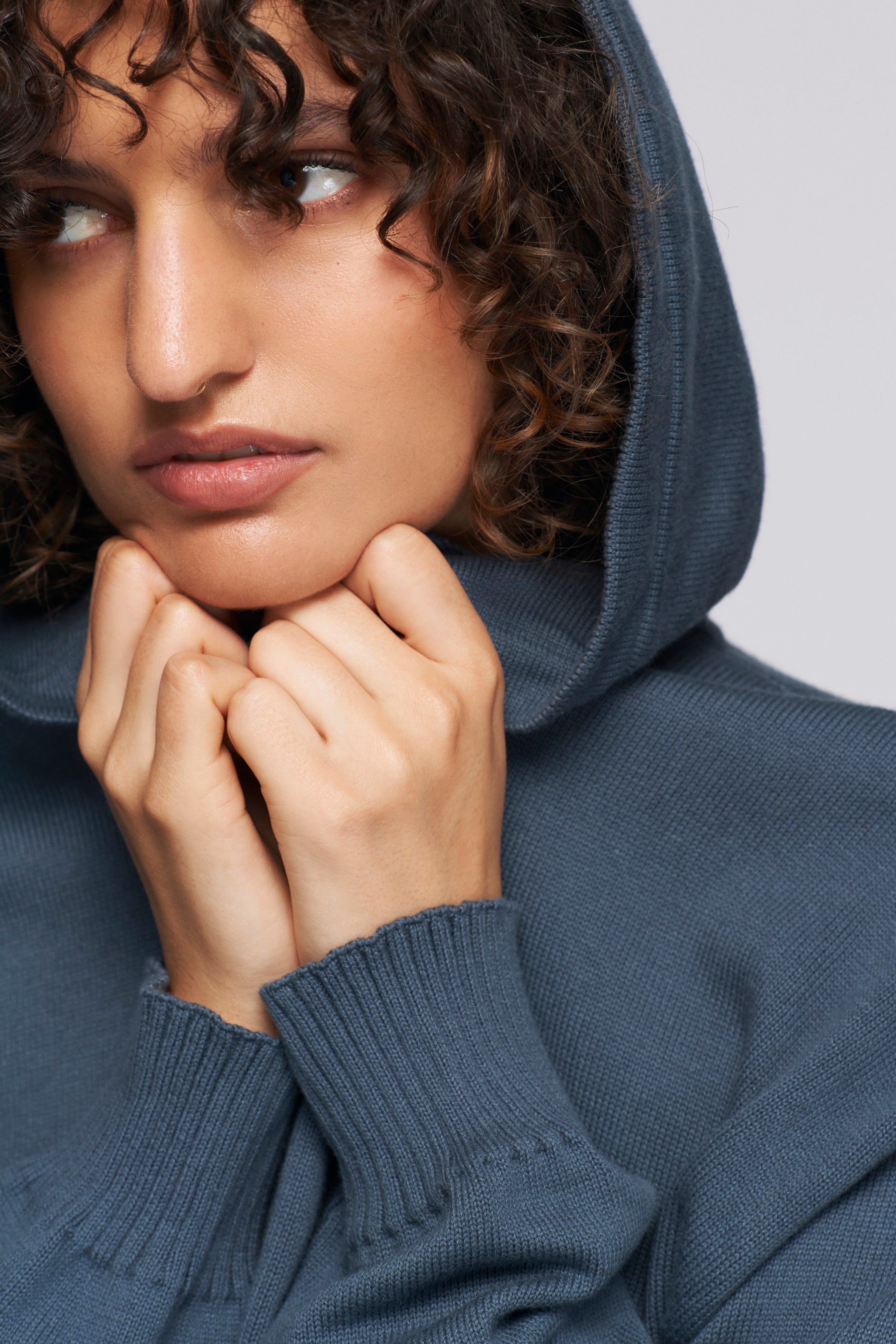 Unisex Fine Knit Hoodie in Iron sold by Kotn product image thumbnail 5