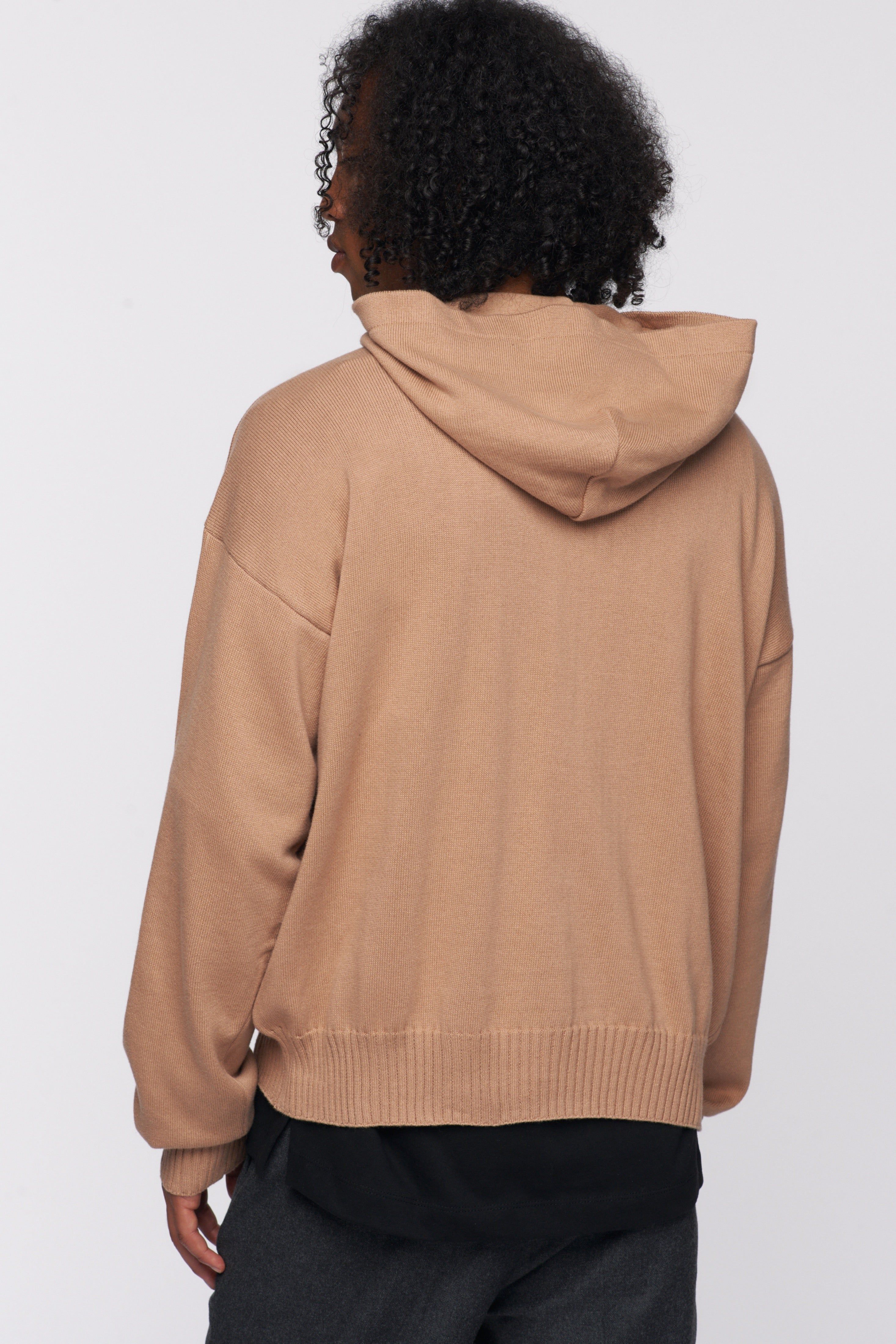 Unisex Fine Knit Hoodie in Light Sienna sold by Kotn product image thumbnail 4
